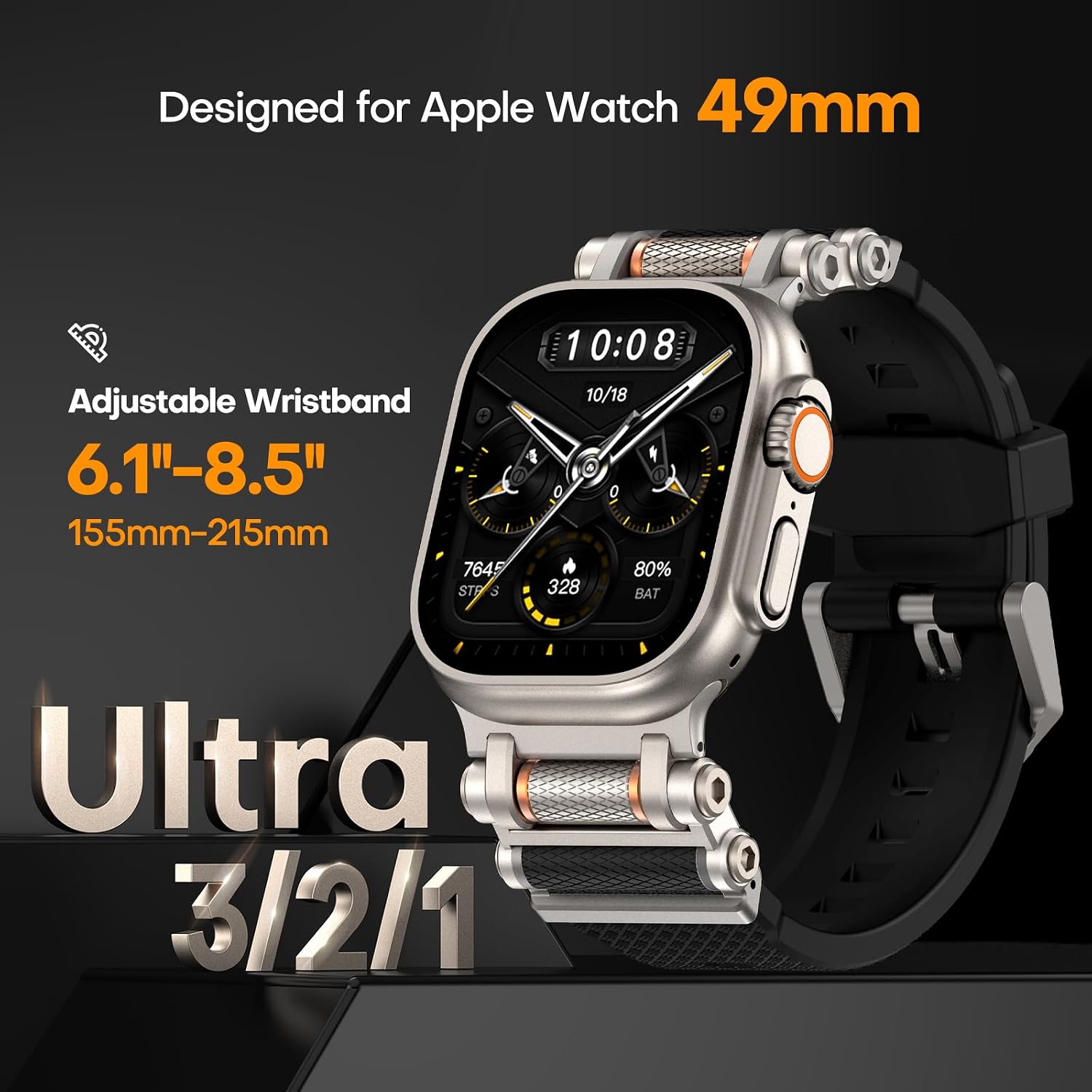 Detalle 2 de TAURI Silicone Apple Watch Ultra 49mm Strap