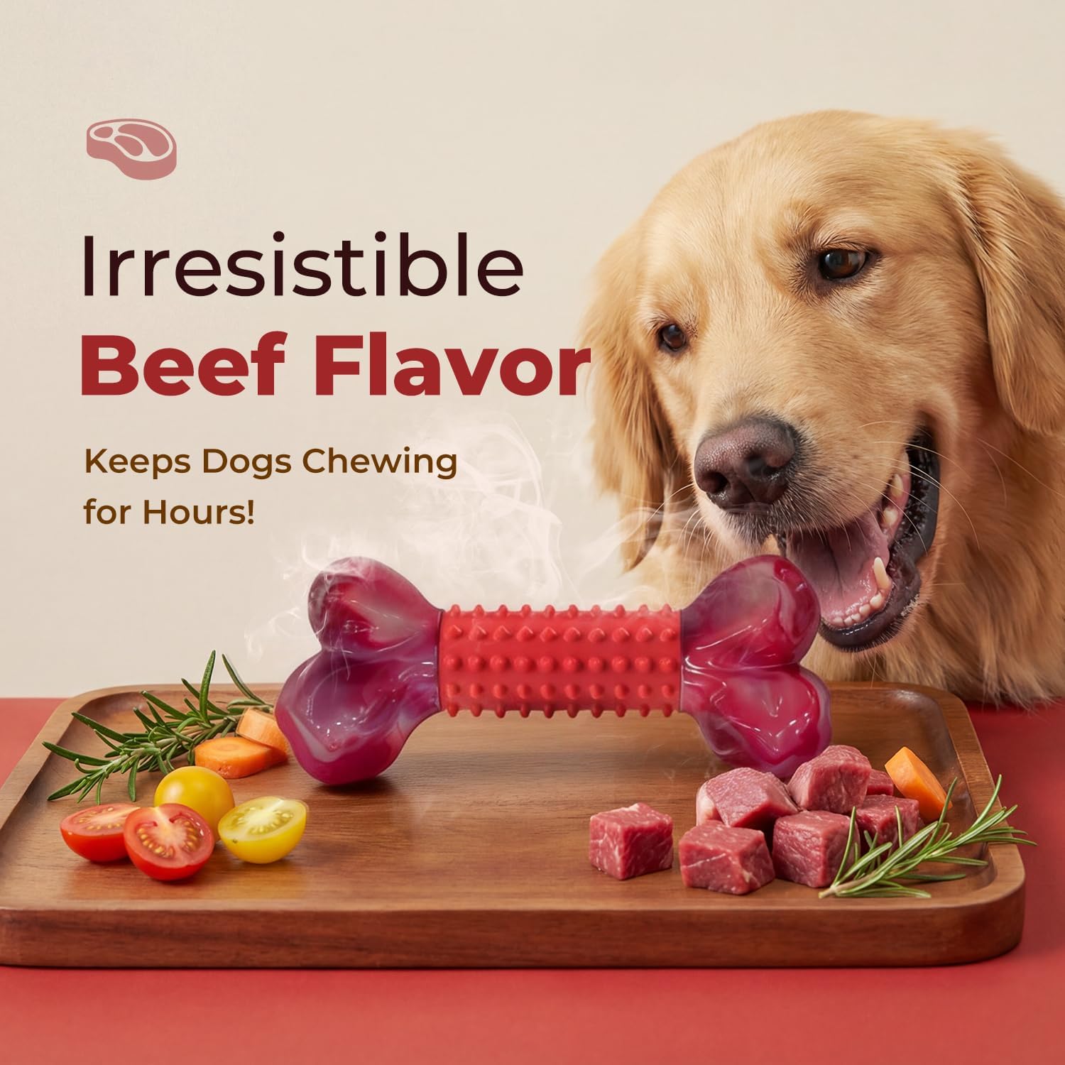 Detalle de Apasiri dog toys Beef-Flavored Large Nylon and Rubber Chew Bone