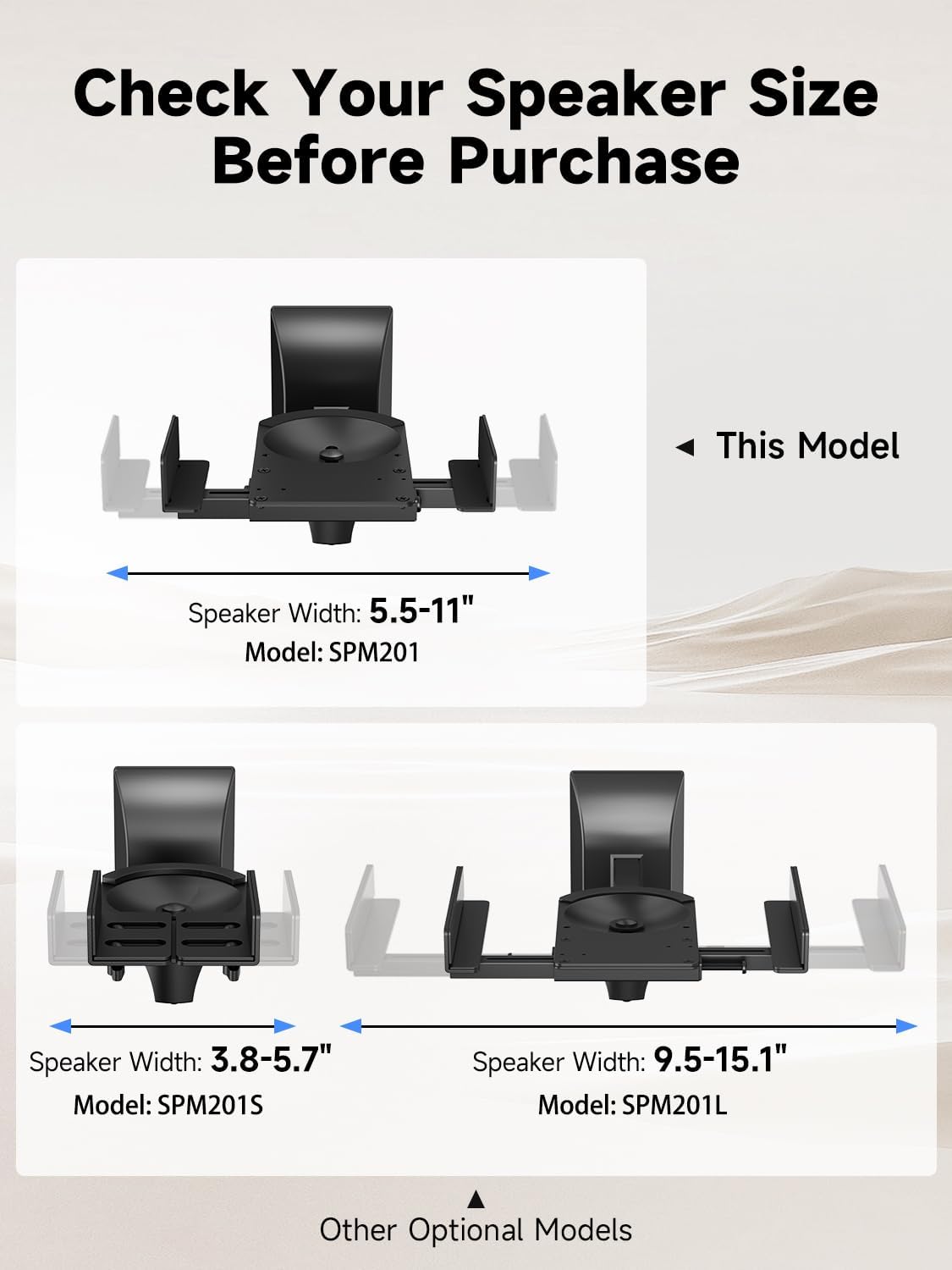 Detalle de Suptek Speaker Wall Mounts (2-Pack) – Dual Wall Brackets for Surround Sound Speakers up to 55 lbs