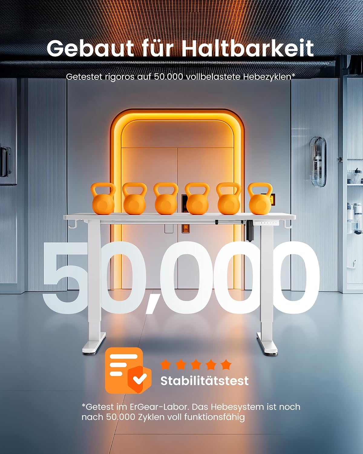 Thumbnail 4 de ErGear elektrisch höhenverstellbarer Schreibtisch 100 x 60 cm (72–118 cm) mit 4 Speicherhöhen