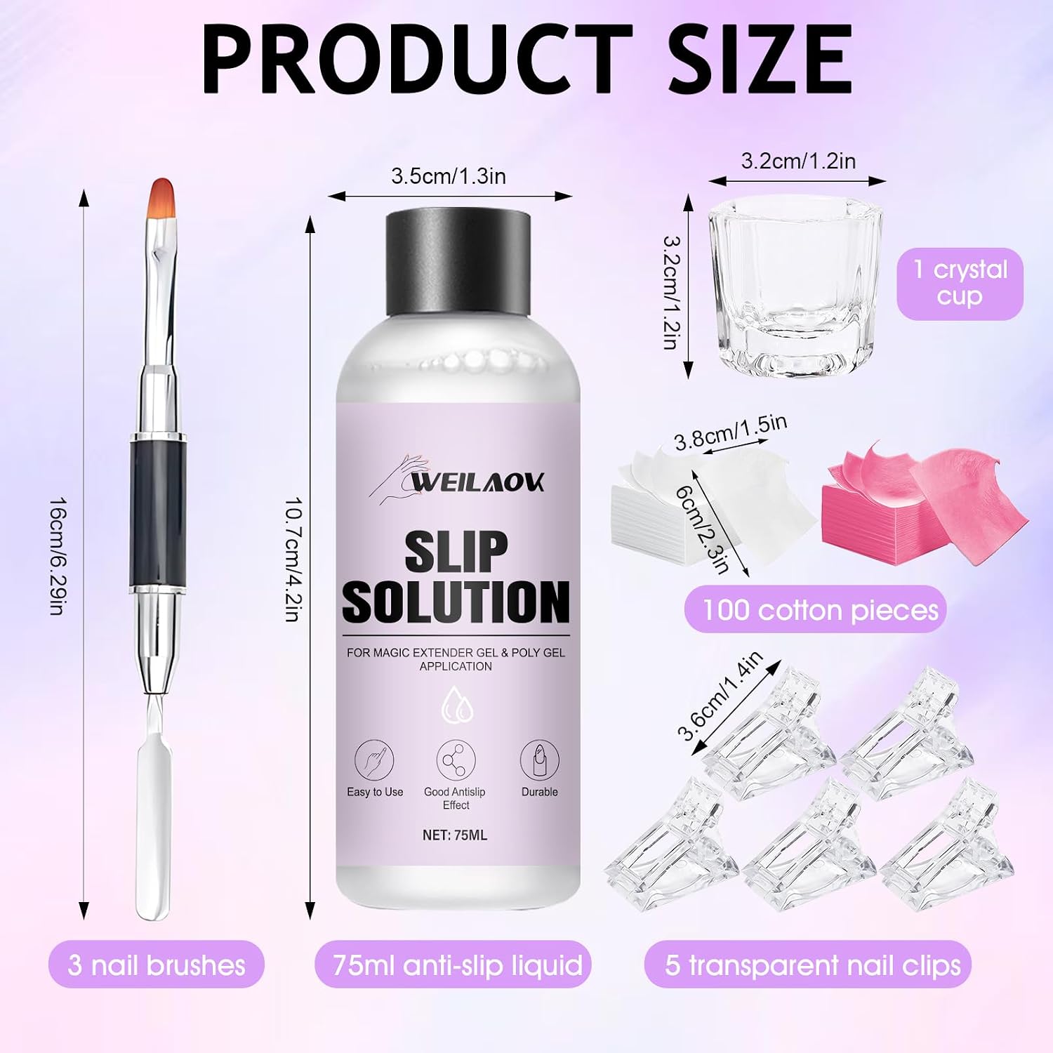 Thumbnail 6 de WEILAOK LM-UK025 Polygel Slip Solution 75 ml met dubbelzijdige tool