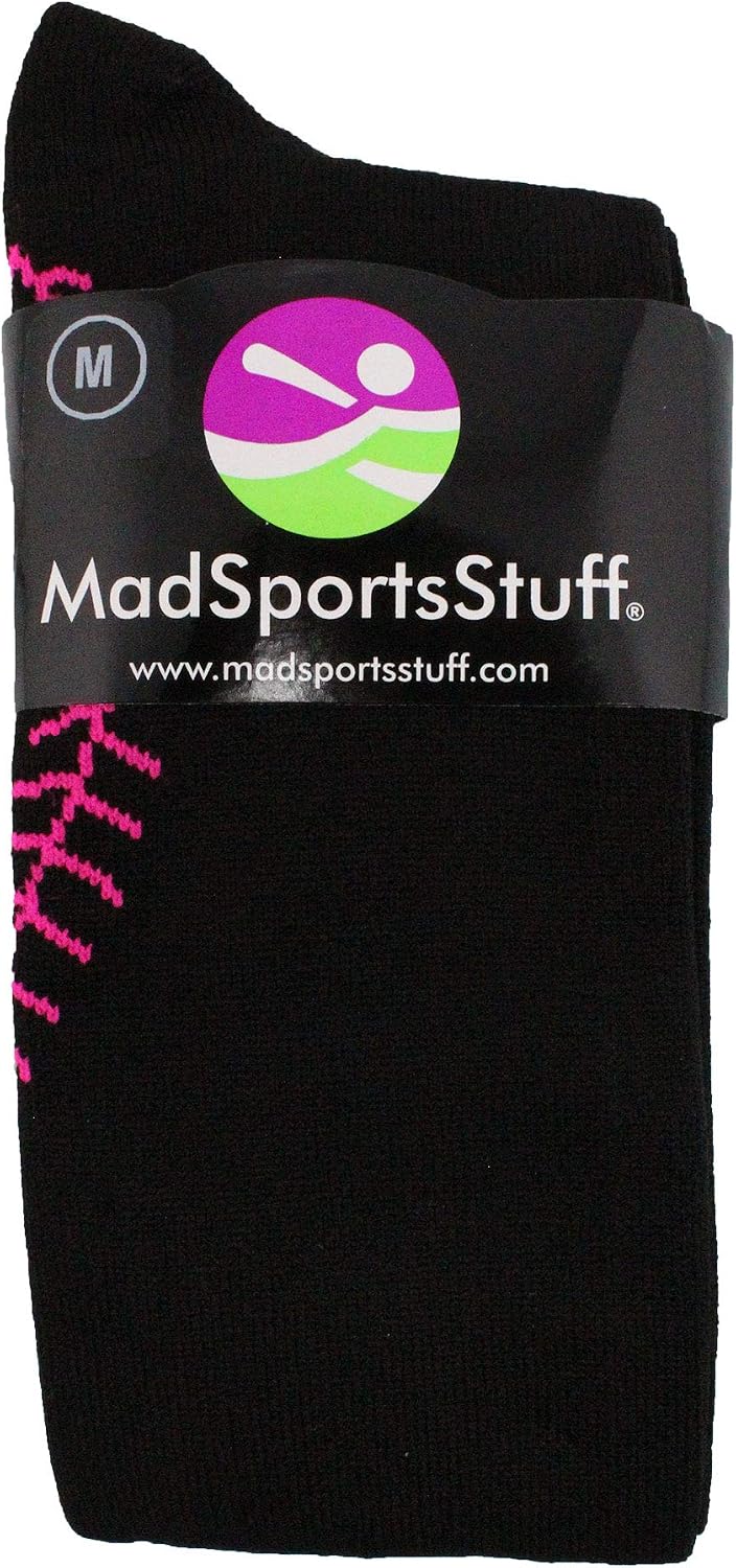 Detalle 2 de MadSportsStuff Softball Socks with Stitches (Over-the-Calf) for Girls & Women, Youth and Adult Sizes