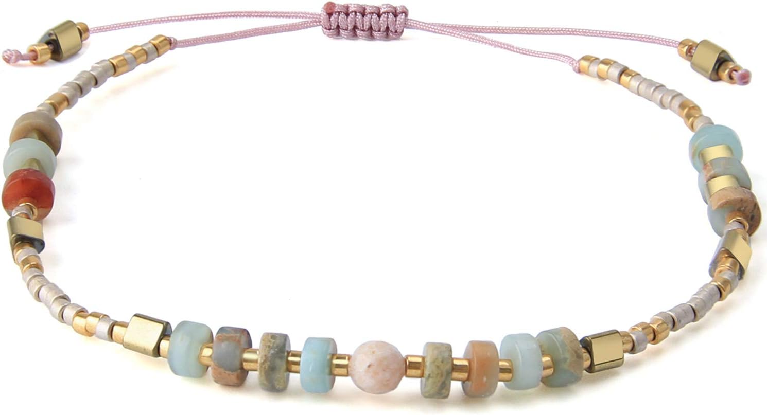 Detalle 2 de KELITCH Seed-Perlen Freundschaftsarmbänder aus dünnem Seil – handgemachter Schmuck für Alltag & Geschenk