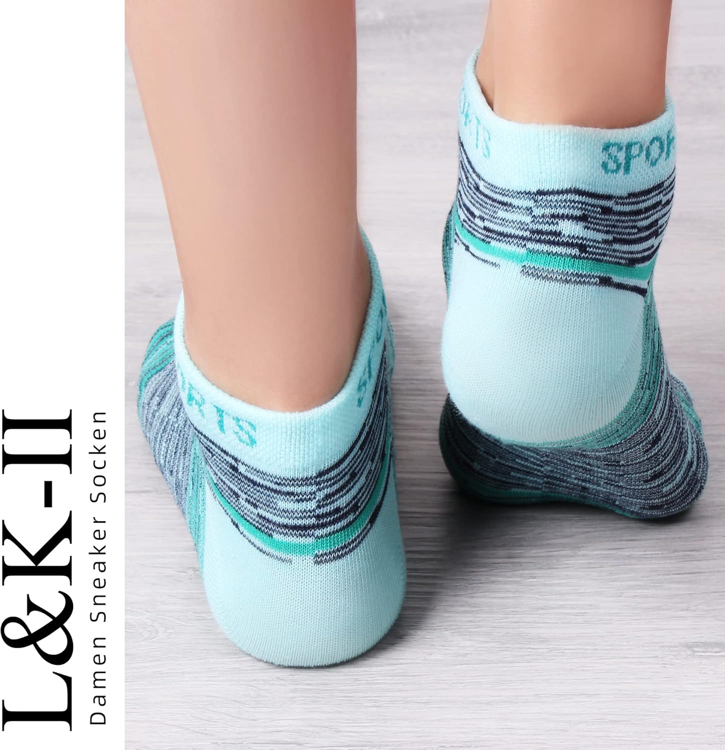 Thumbnail 2 de L&K-II Lot de 12 chaussettes basses femme multicolores en coton (Socquettes)
