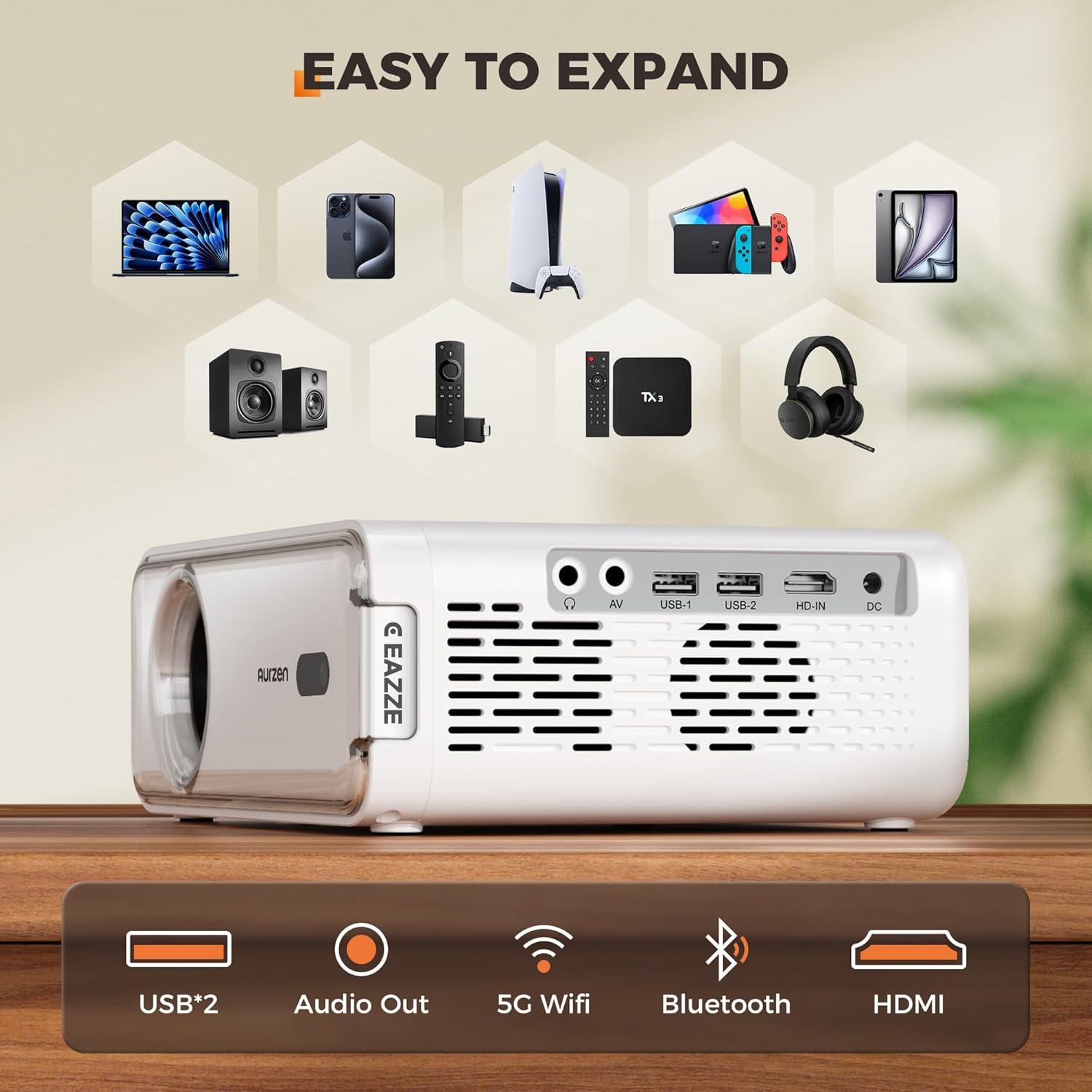 Thumbnail 6 de Aurzen EAZZE D1 1080P Smart Projector 🎥