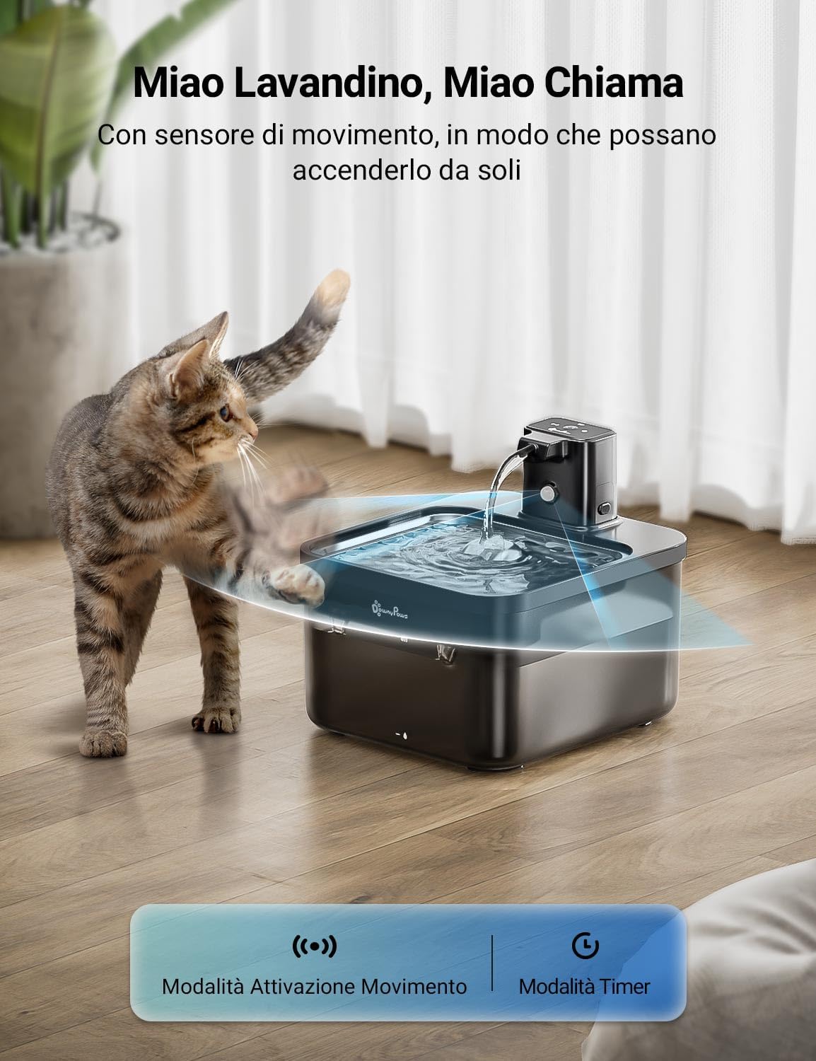 Detalle de DownyPaws Fontanella per Gatti 4000mAh 🐱