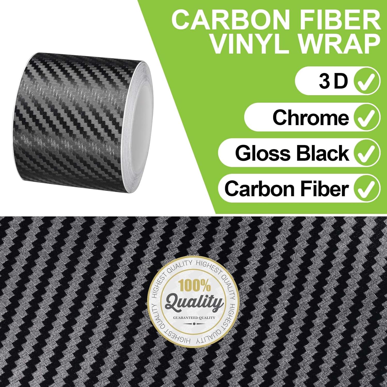 Detalle 2 de Spurtar Carbon Fibre Vinyl Tape 5 cm x 6M – Chrome Black Dry Carbon Fibre Detailing Wrap