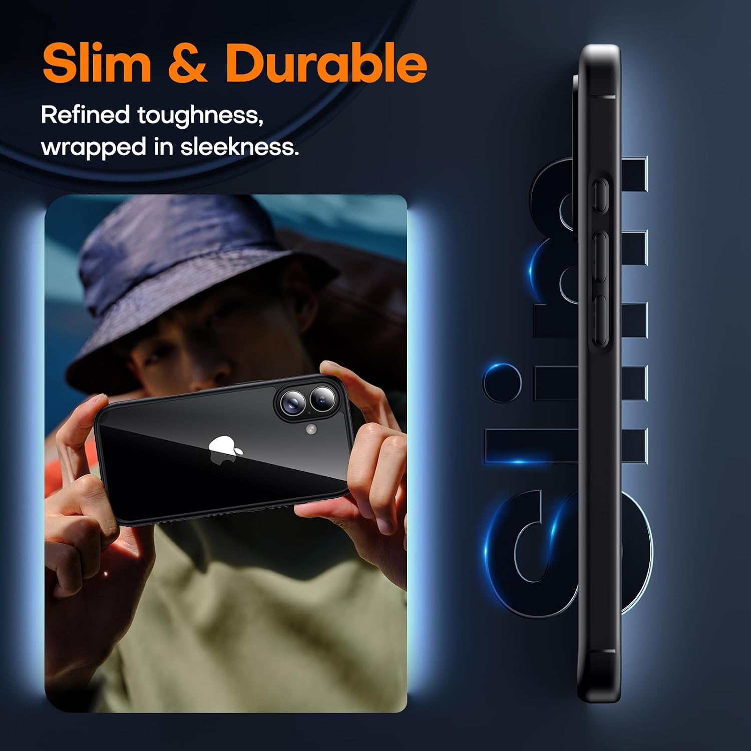 Thumbnail 4 de TAURI for iPhone 17 Case with Screen Protector — Anti-Yellowing, Military-Grade Shockproof Slim Case (Black)