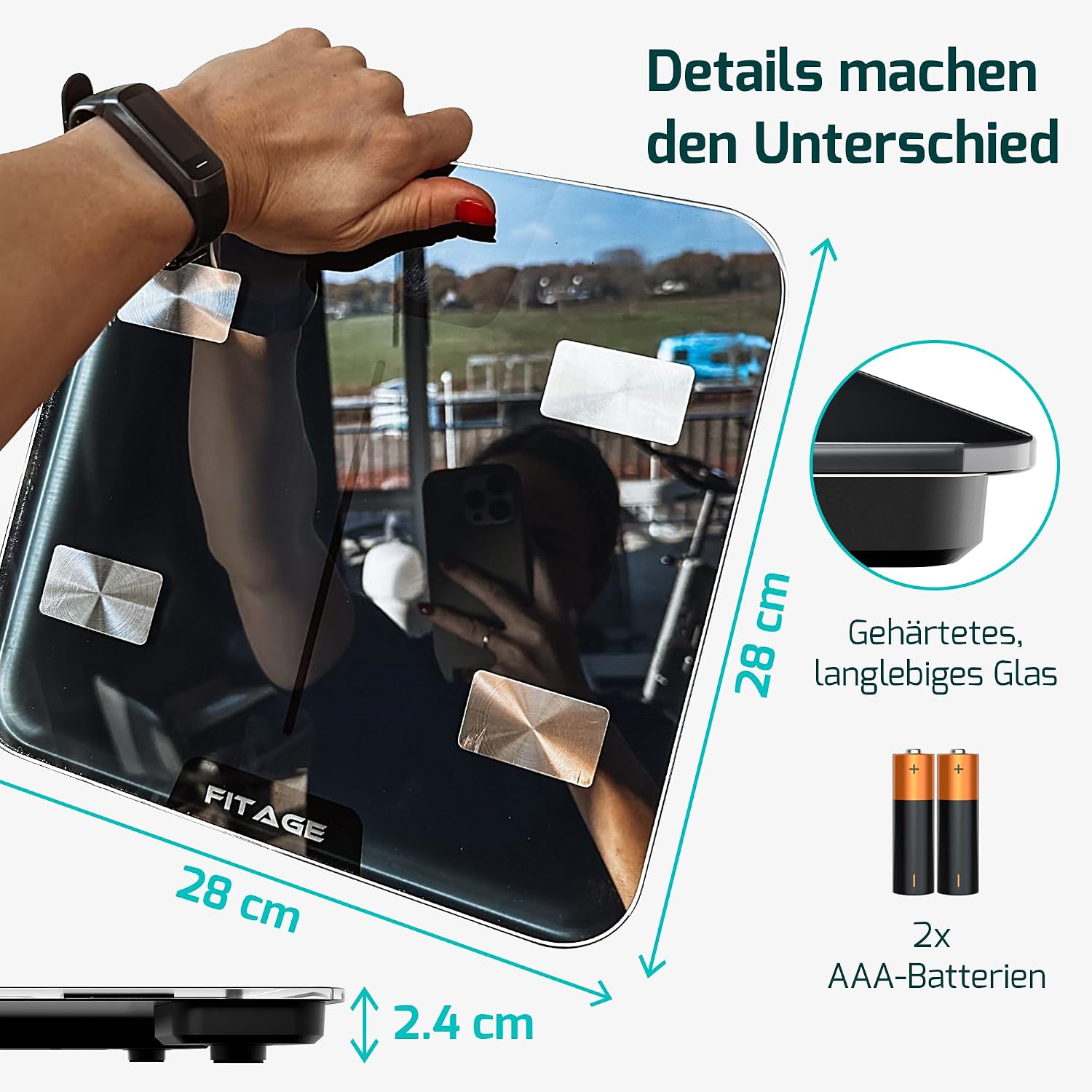 Thumbnail 5 de FITAGE Personenwaage digital Testsieger 2025 – Körperanalyse bis 180 kg mit App-Anbindung
