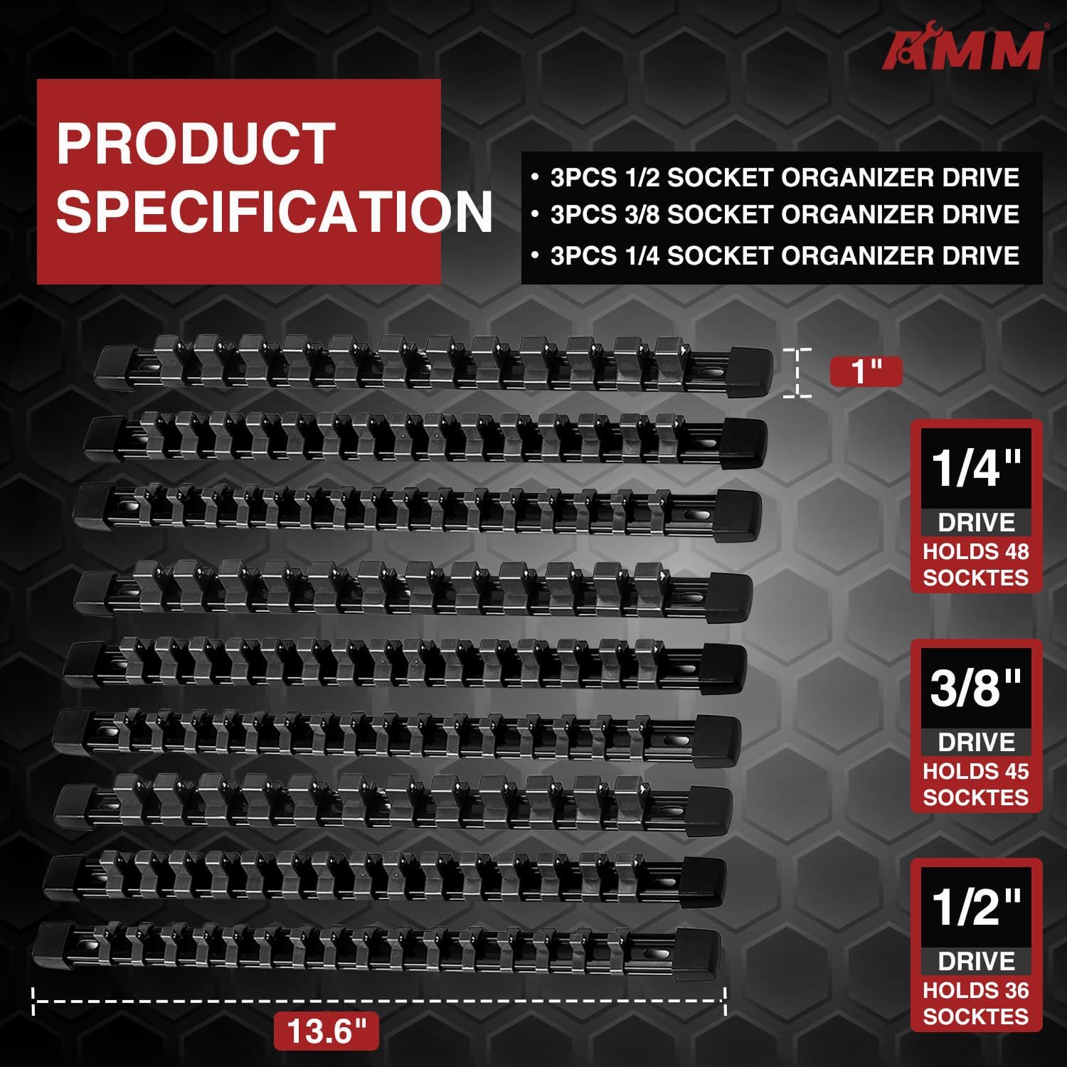 Thumbnail 1 de AMM 9-Piece Socket Organizer