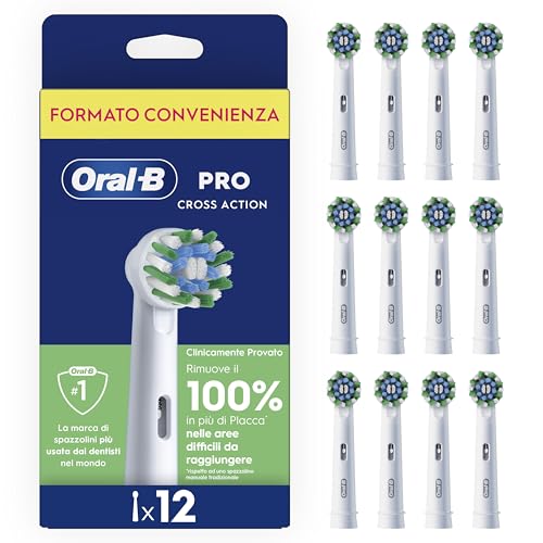 Detalle de Oral-B Testina di Ricambio PRO Cross Action Bianca – Confezione da 12 Testine