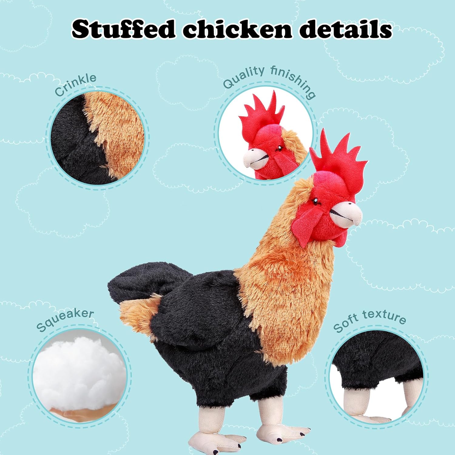 Thumbnail 2 de Lilizzhoumax 12-inch Brown Cuddy Hen Chicken Plush Toy