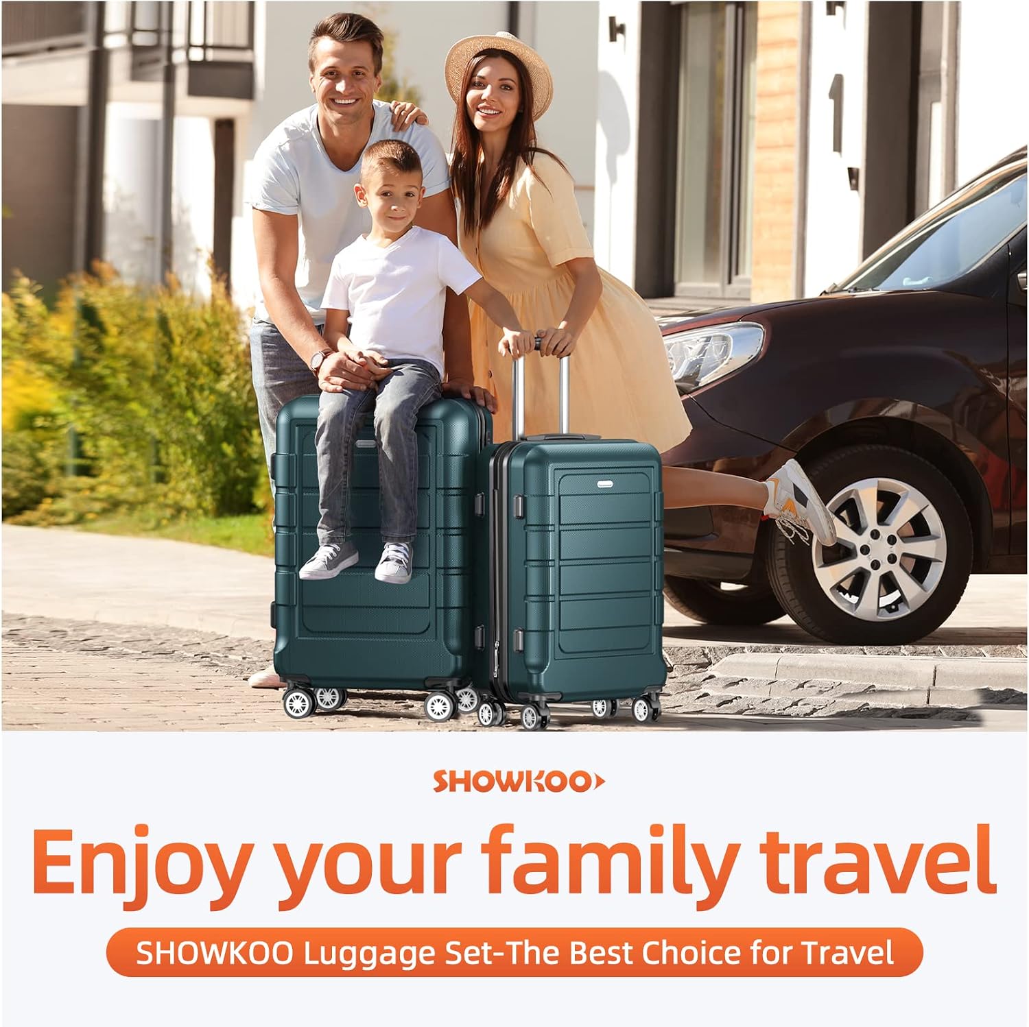 Detalle 2 de SHOWKOO 3PC Expandable PC Luggage Set, ArmyGreen