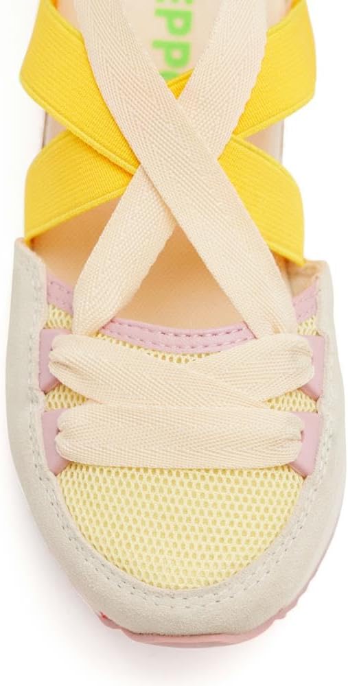 Detalle de GIOSEPPO Baskets Ouvertes en Cuir à Compensations, Raphia – HINESBURG