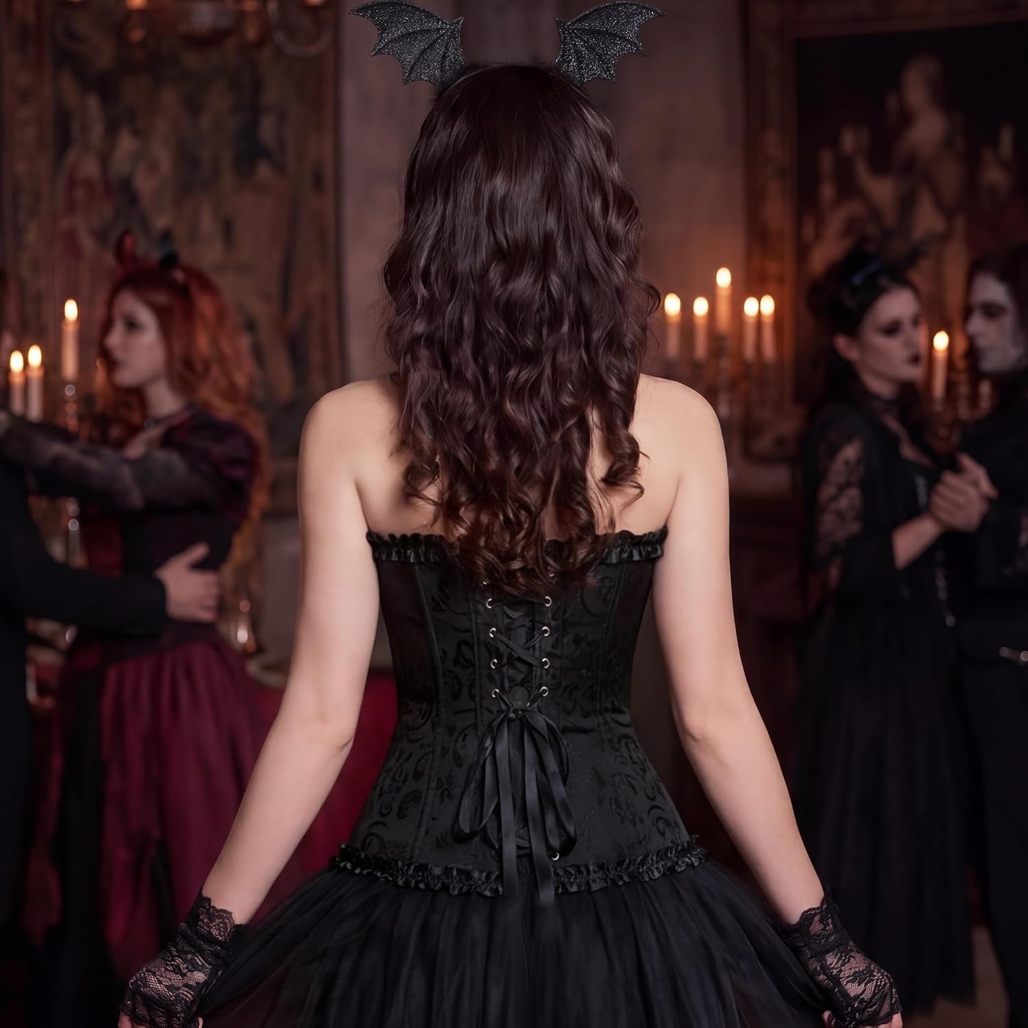 Detalle de Kranchungel Renaissance Corset Top for Women, Vintage Lace-Up Bustier