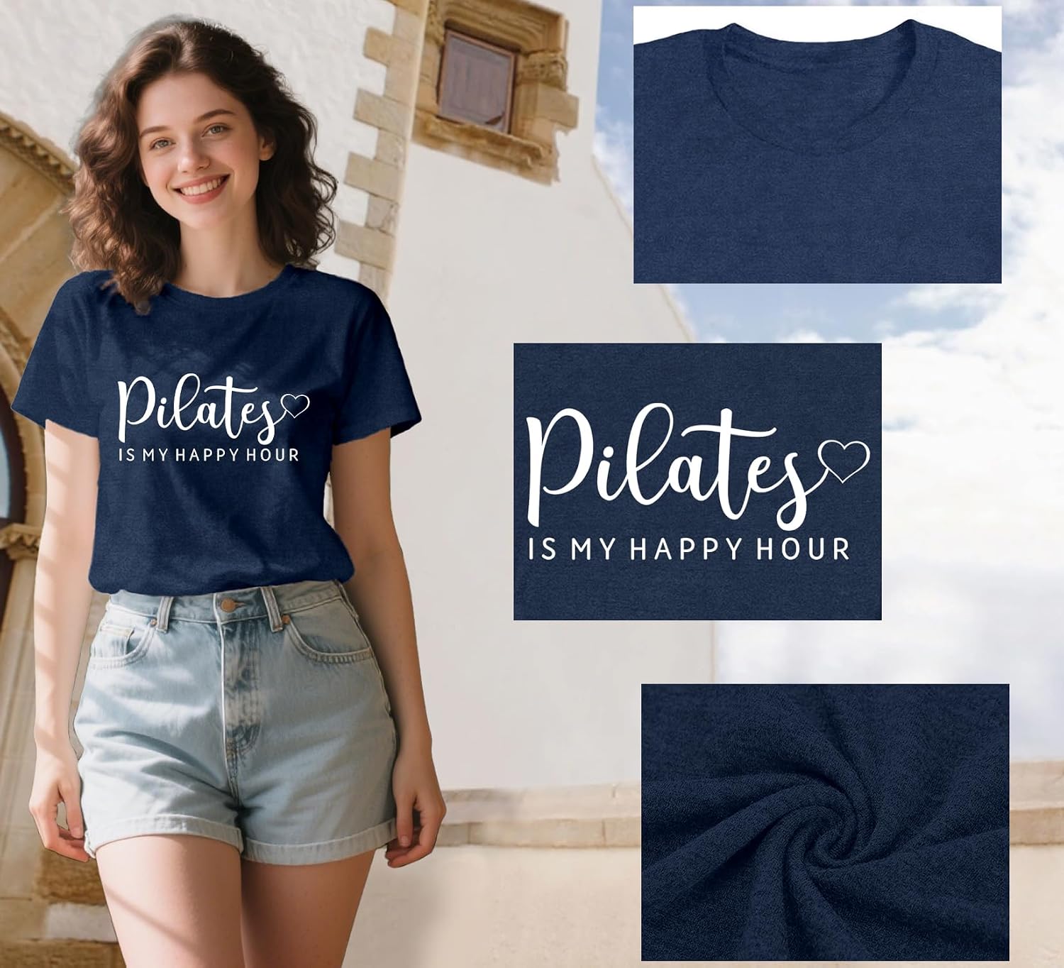 Detalle 2 de Pilates T Shirt for women soft stretch