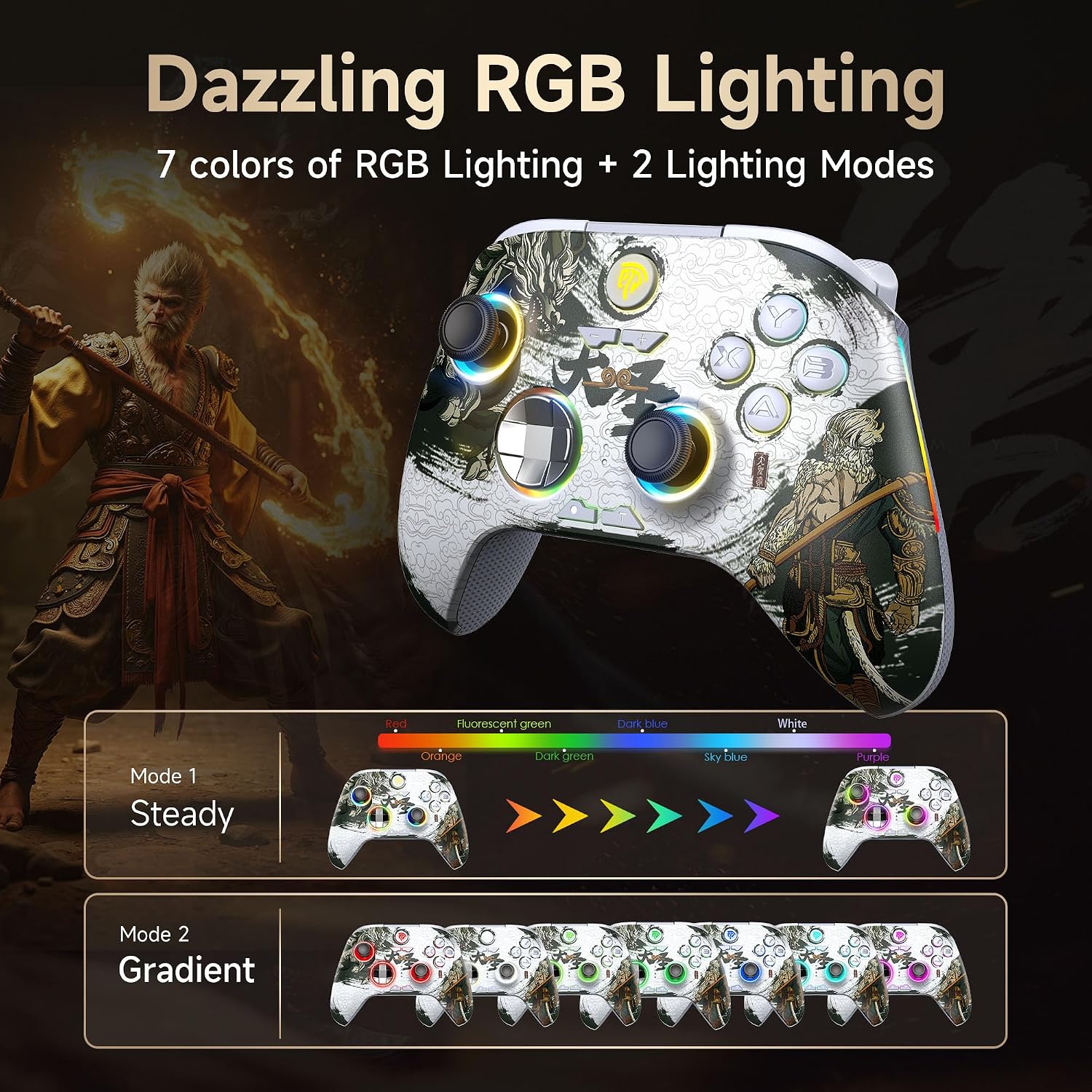 Detalle de EasySMX X15 Wireless Game Controller with Hall Effect Joysticks