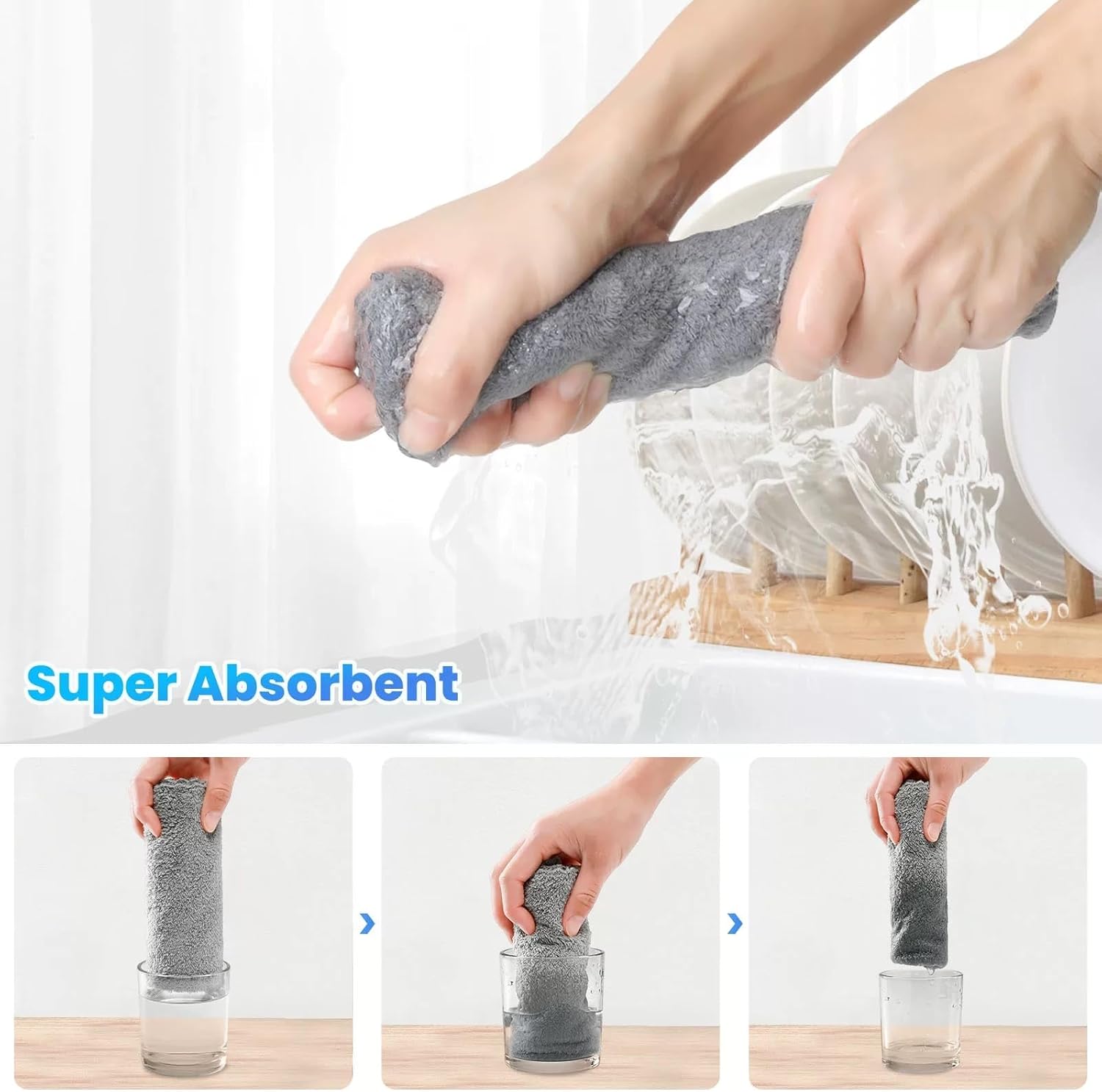 Thumbnail 2 de Neessno 12 Pack Cleaning Cloths: Ultra Soft, Ultra Absorbent Microfiber Rags