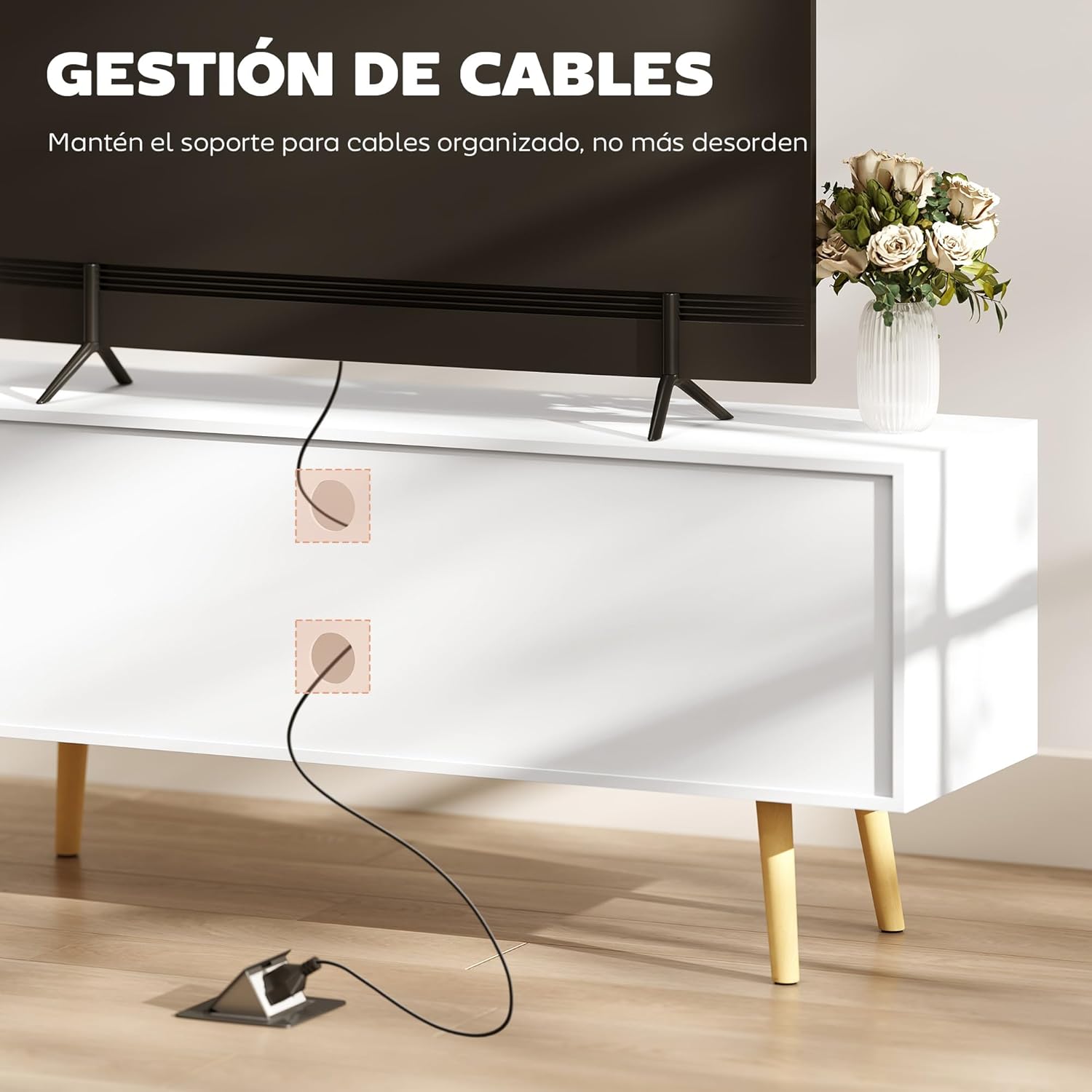 Thumbnail 3 de HOMCOM Mueble de TV 120x34x50 cm blanco