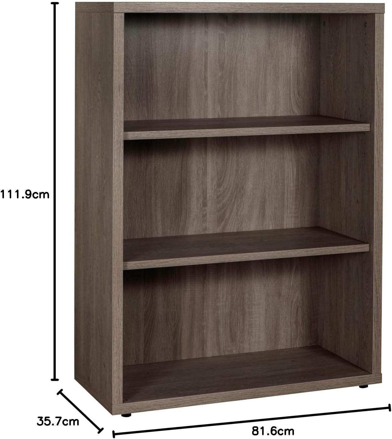 Detalle de Composad Libreria Bassa della Linea DISEGNO con 2 Ripiani Regolabili – Rovere Sonoma, Made in Italy