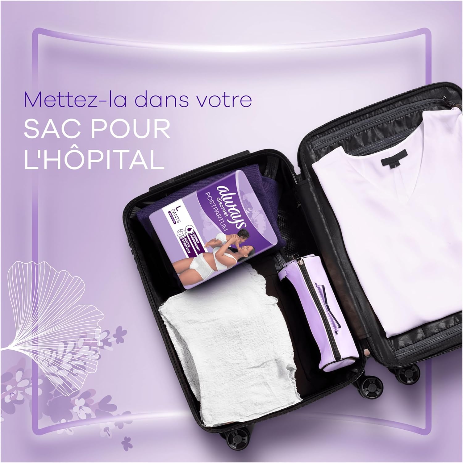 Detalle de Always Discreet Postpartum Culottes Jetables, Taille L – 8 pièces, haute absorption et confort