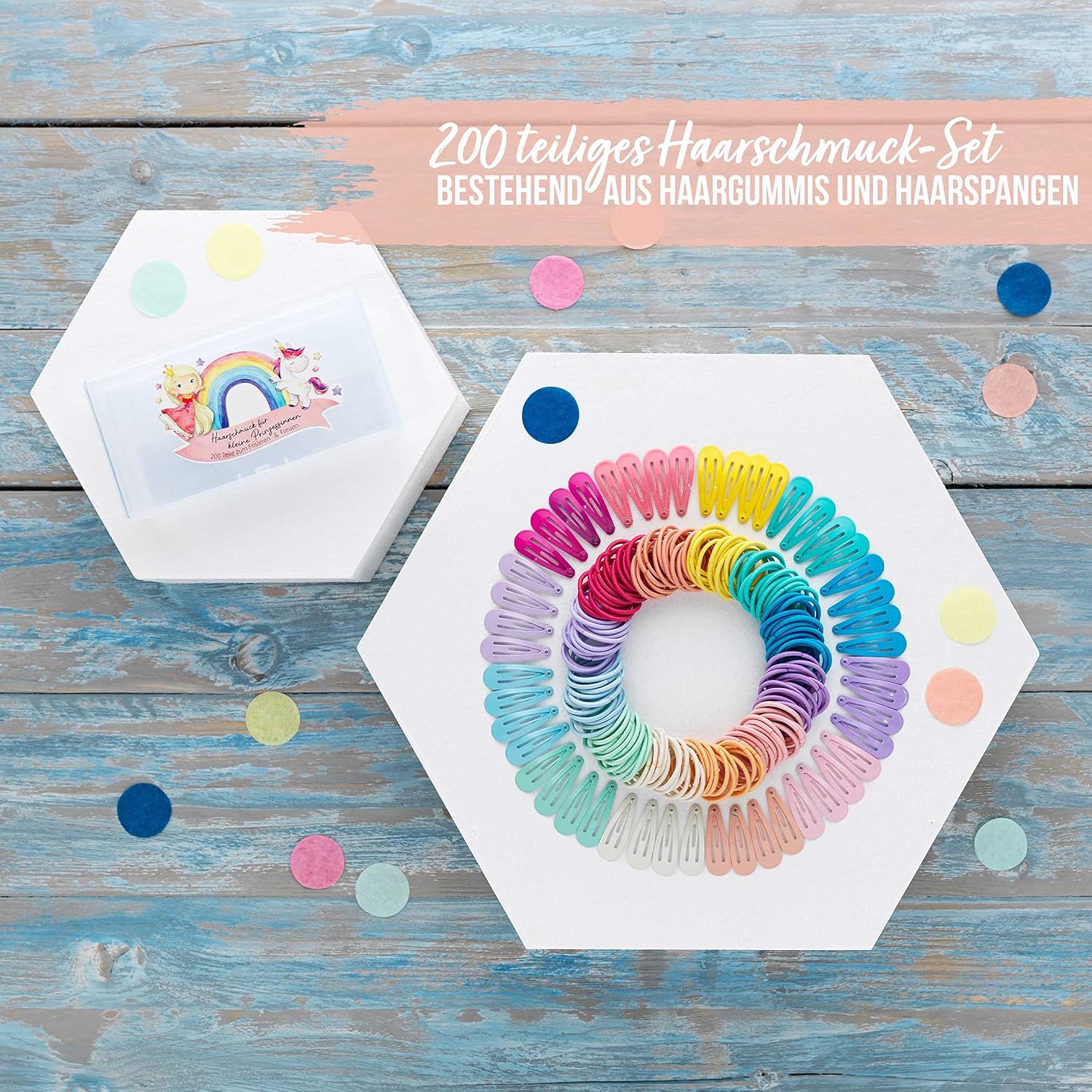 Detalle 2 de Papierdrachen 200 Haarspangen Set đ