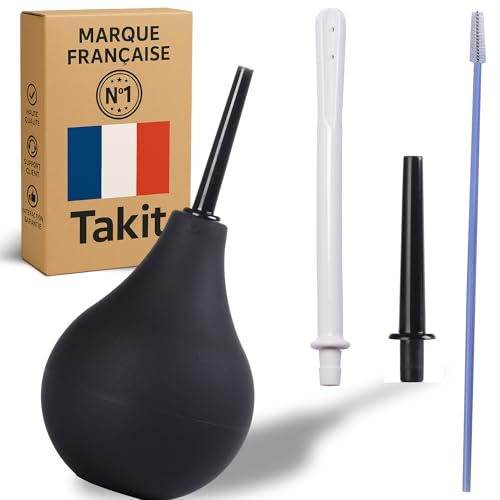 Detalle de Poire à Lavement Intime Takit 225 ml avec 3 Canules et Brosse de Nettoyage – Hygène et Confort