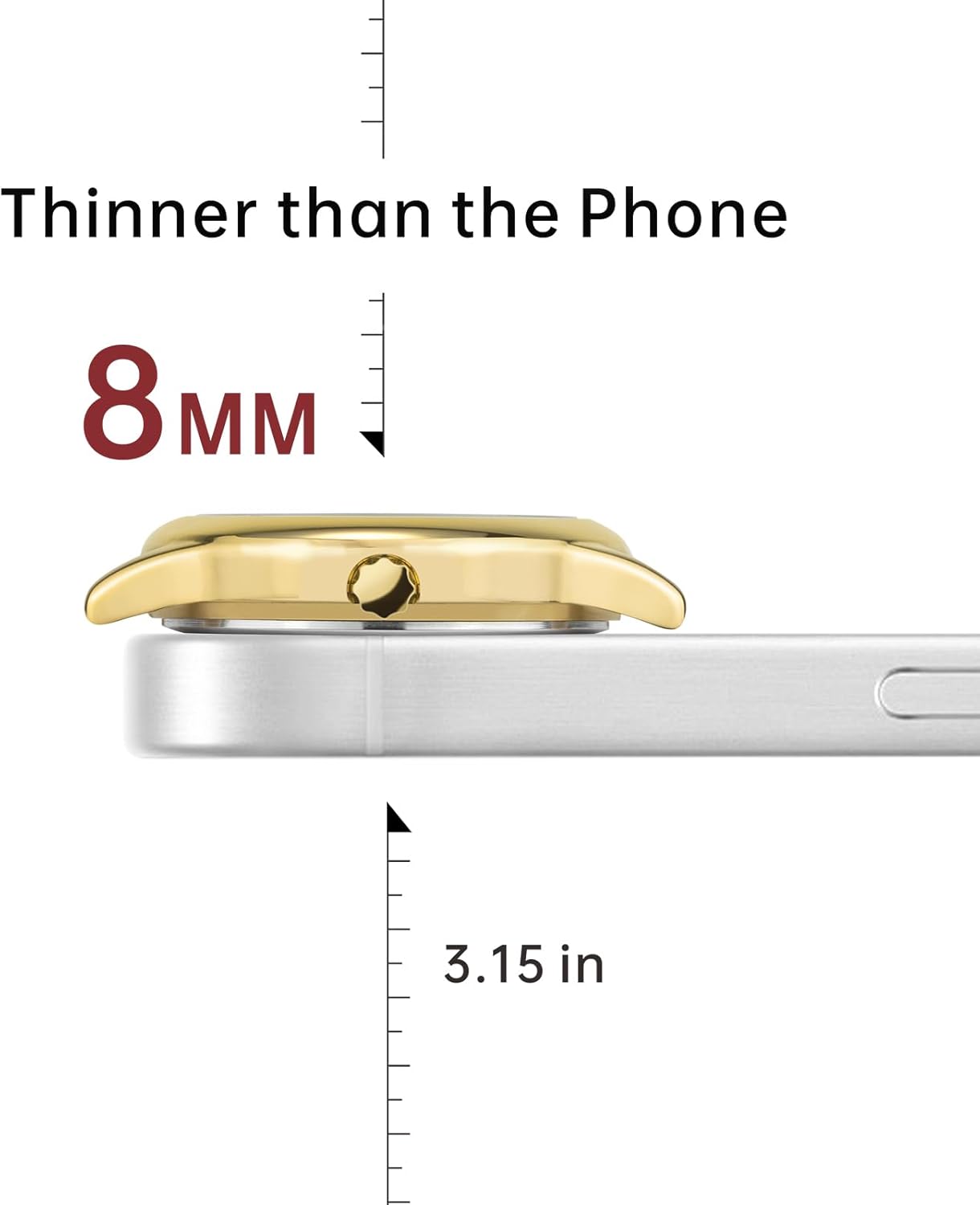 Thumbnail 3 de PINDOWS Minimalistische Damenuhr Gold mit Lederband