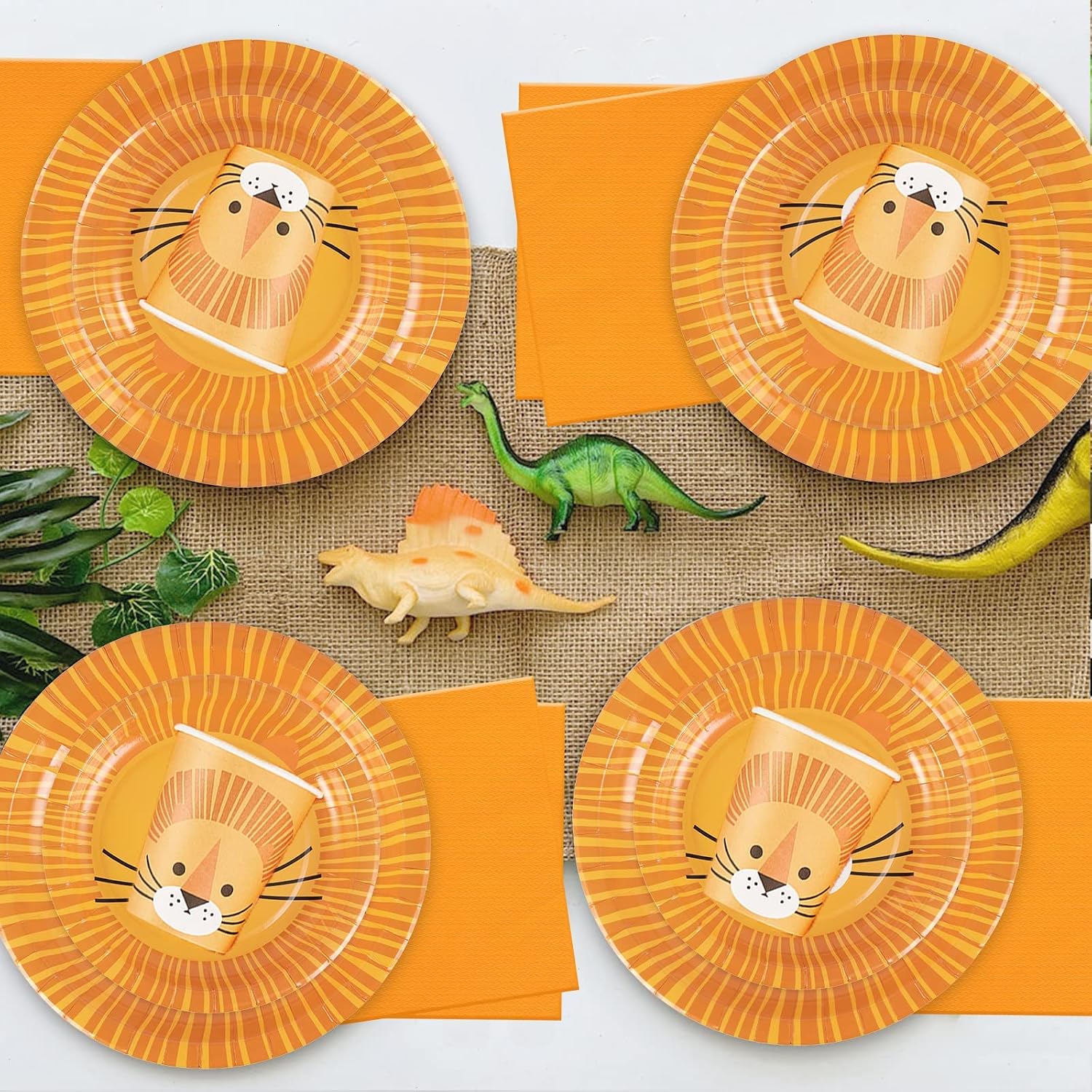 Thumbnail 5 de SUNBEAUTY Safari Geburtstagsdeko: 68-teiliges Lion-Edition Partygeschirr für Kindergeburtstage
