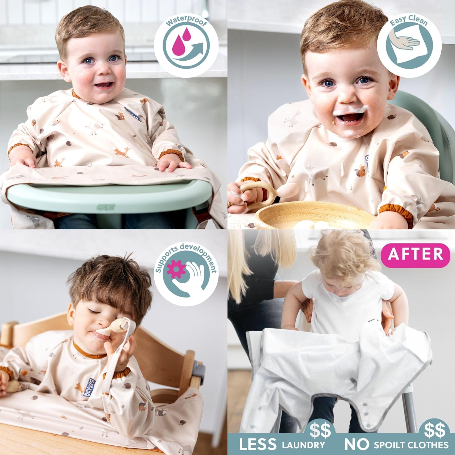 Thumbnail 5 de BIBaDO Long Sleeve Baby Bibs 6-36 months