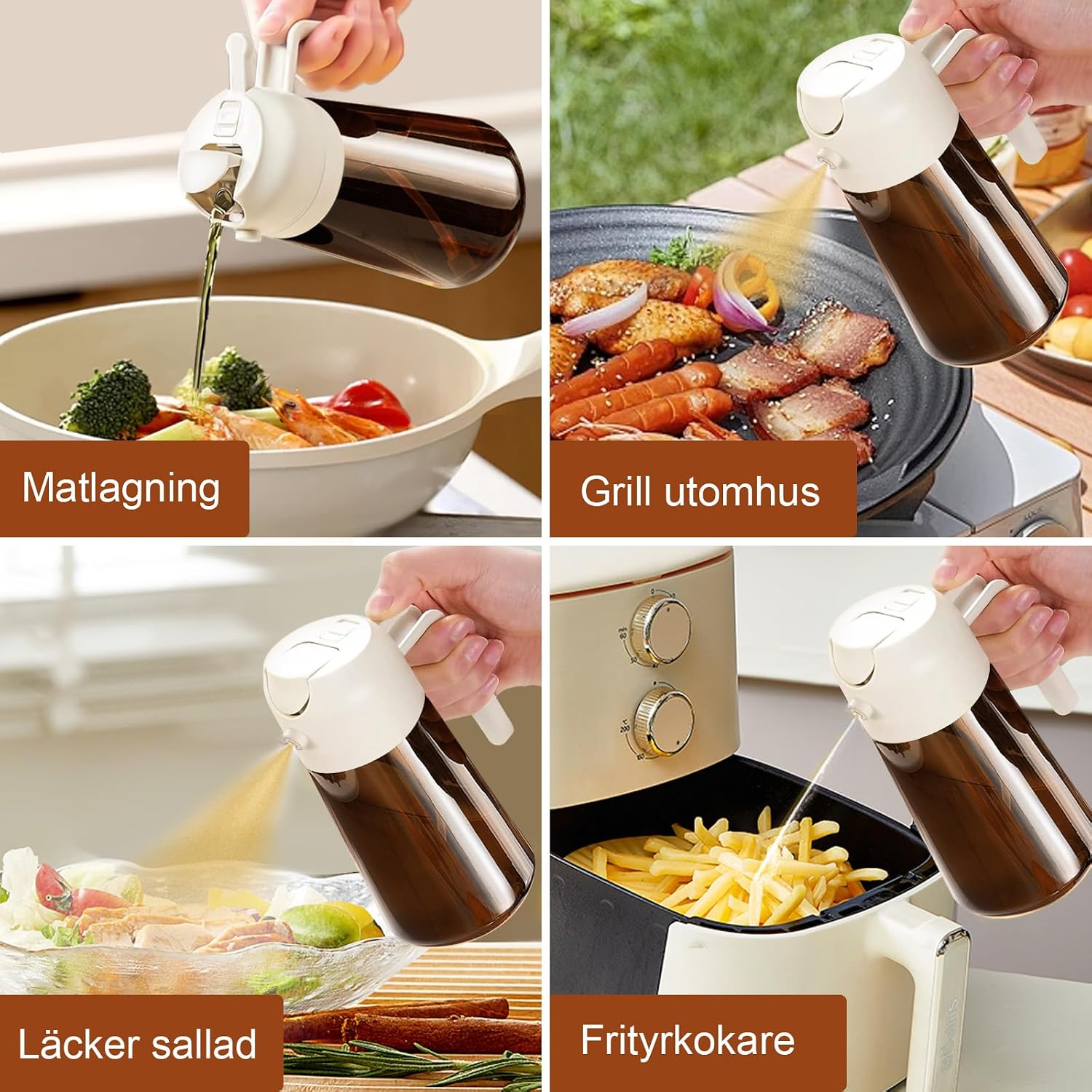 Detalle de YARRAMATE OS470-DarkBrown oljesprayflaska, 470 ml, ljusskyddande 2-i-1