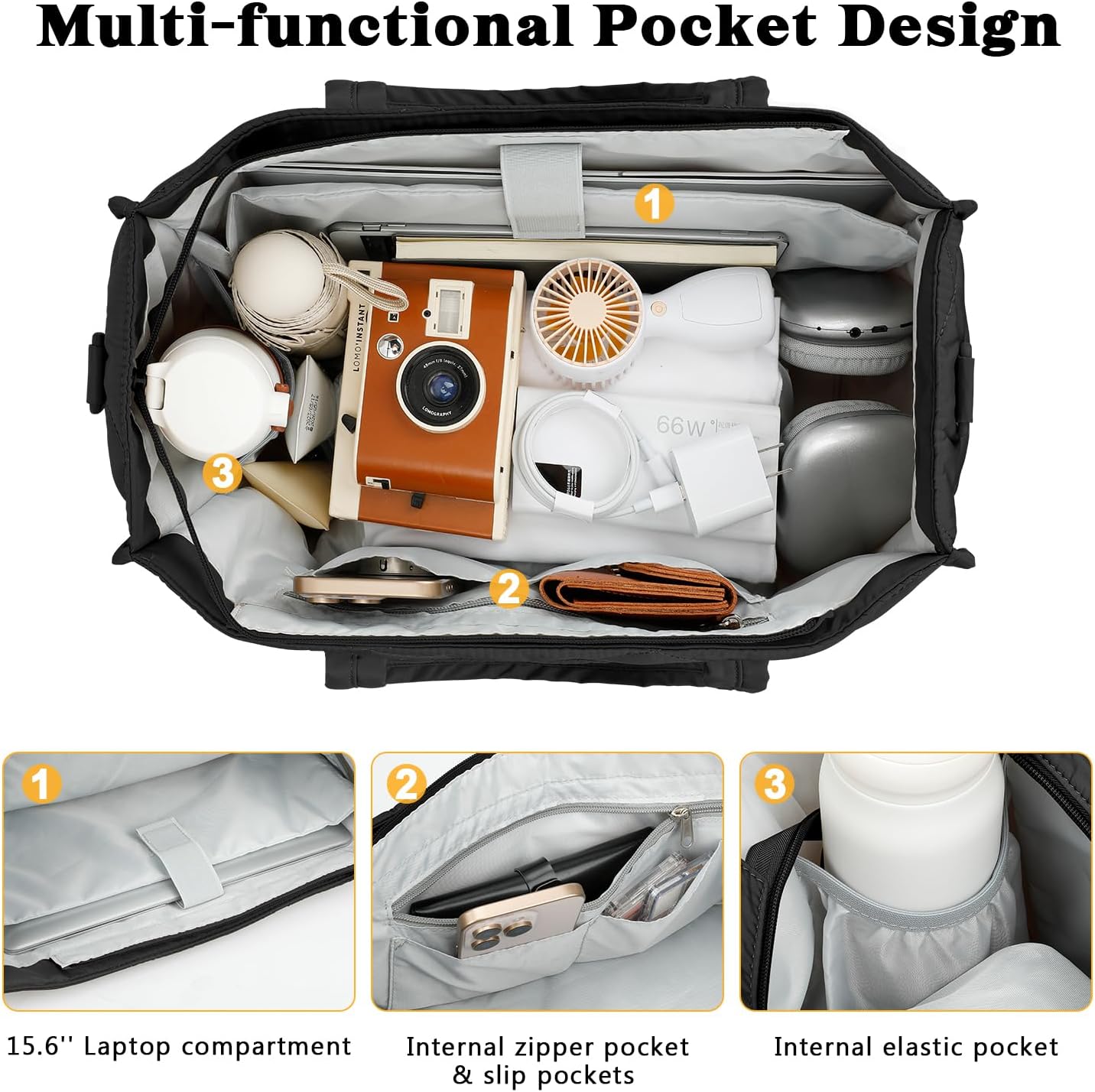 Detalle de ZOMFELT Lunch Tote Bag 15.6 Inch Puffer Laptop Lunch Bag for Women