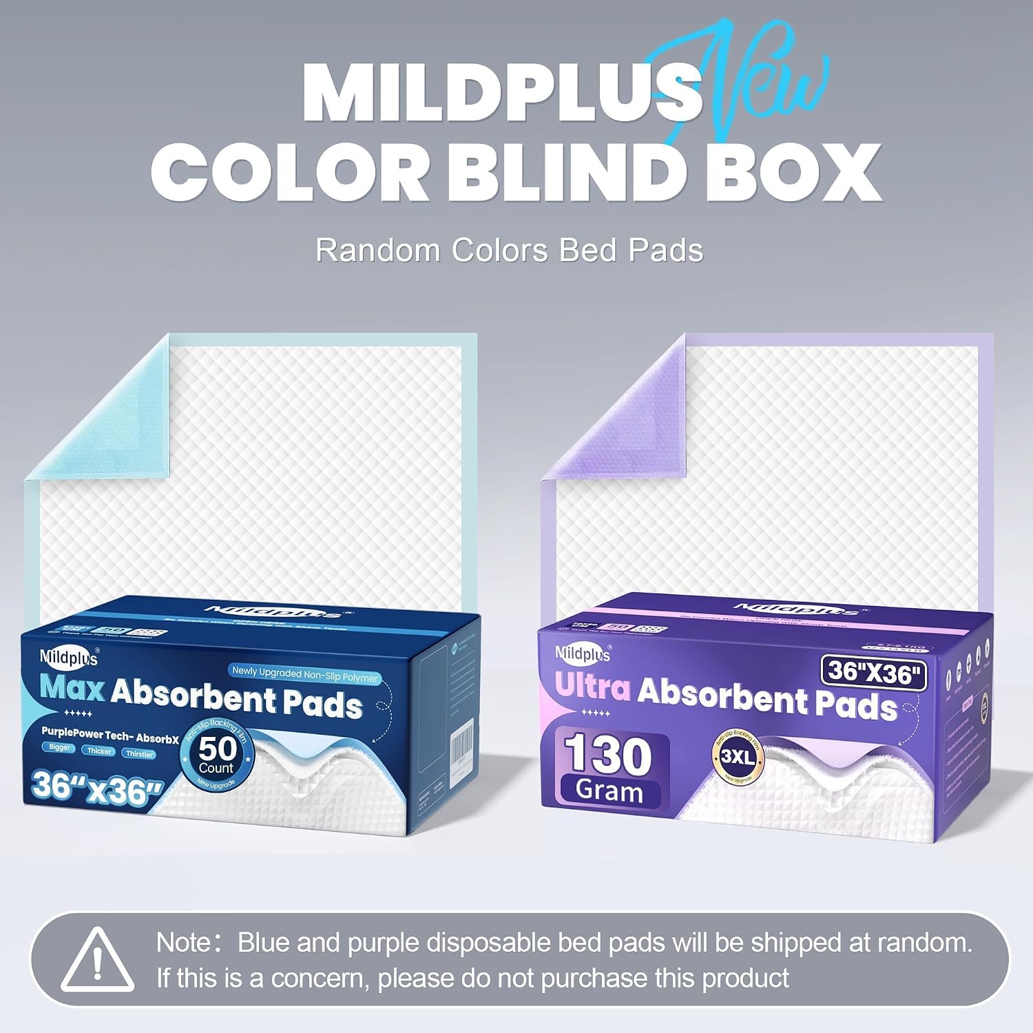 Detalle de MILDPLUS Heavy Duty Underpad 36x36 (50 Count) — Extra Large, Ultra Absorbent Bed Pads
