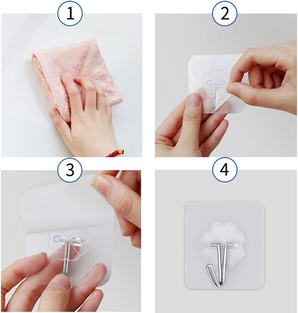Thumbnail 2 de Lamondre 30pcs Sticky Hooks: transparent self-adhesive wall hooks for kitchen and bathroom
