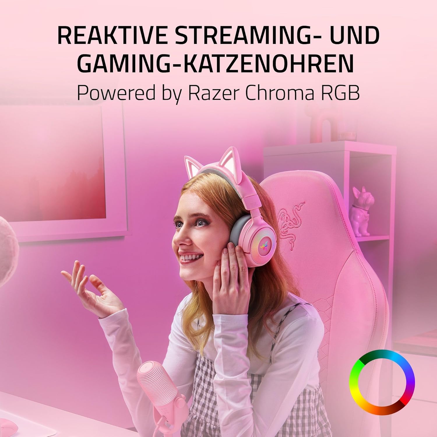 Detalle de Razer Kraken Kitty V3 Pro – Kabelloses RGB-Kitty-Headset für Gaming mit THX Spatial Audio