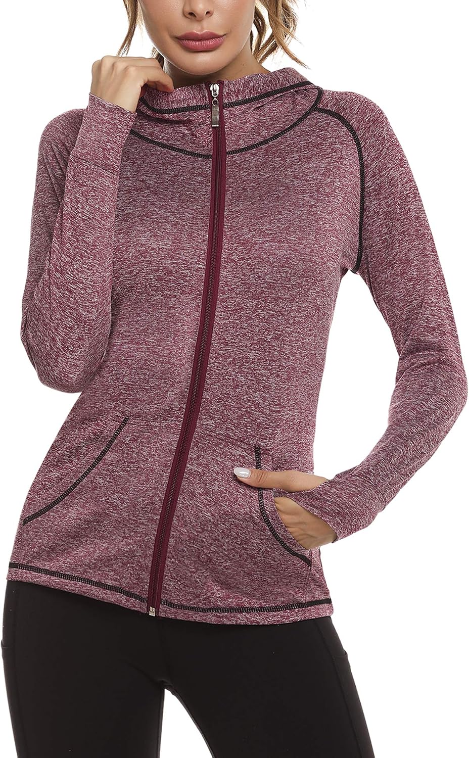 Thumbnail 4 de Sykooria Felpa Donna con Cappuccio e Zip Leggera: comfort sportivo e traspirante