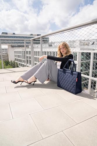 Detalle de reisenthel Daily Shopper Rhombus Midnight – Moderner, geradliniger Shopper für Alltag und Einkäufe