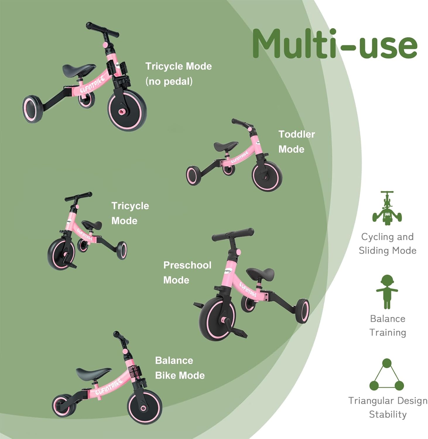 Thumbnail 1 de besrey 5-in-1 Toddler Bike for Ages 1–4