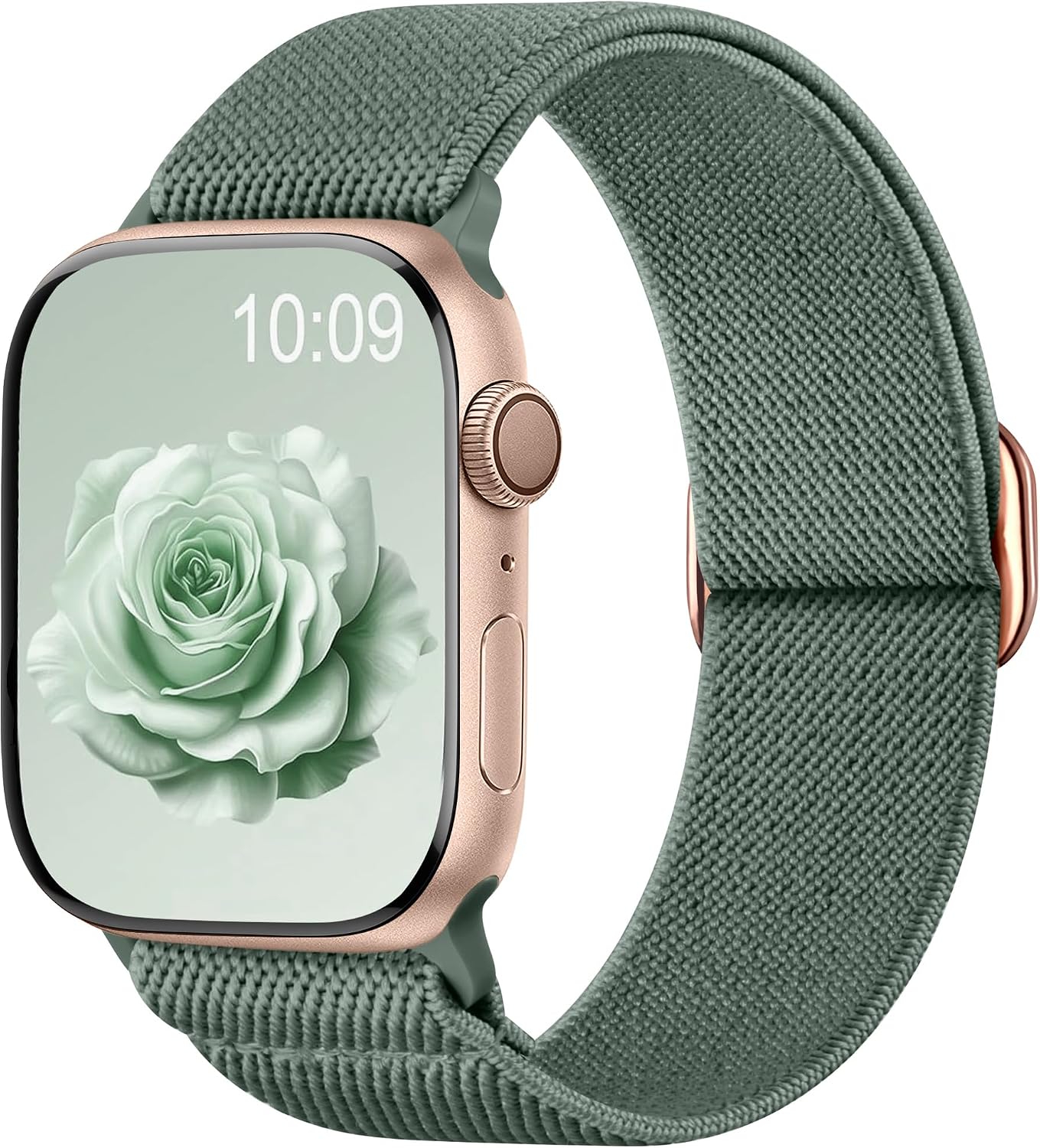 Detalle de Maledan Solo Loop Nylon Strap for Apple Watch (40/41mm, 38/42mm) – Pine Green