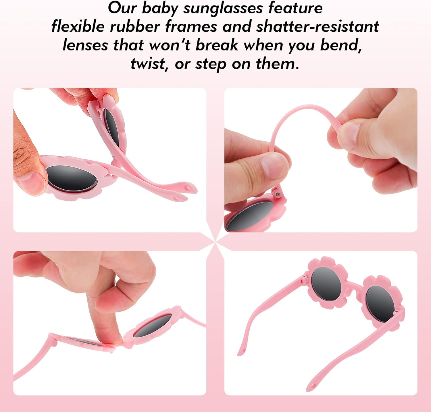 Thumbnail 1 de Hifot baby sunglasses with strap – cute flower polarised sunglasses with UV400 protection (0–24 months)