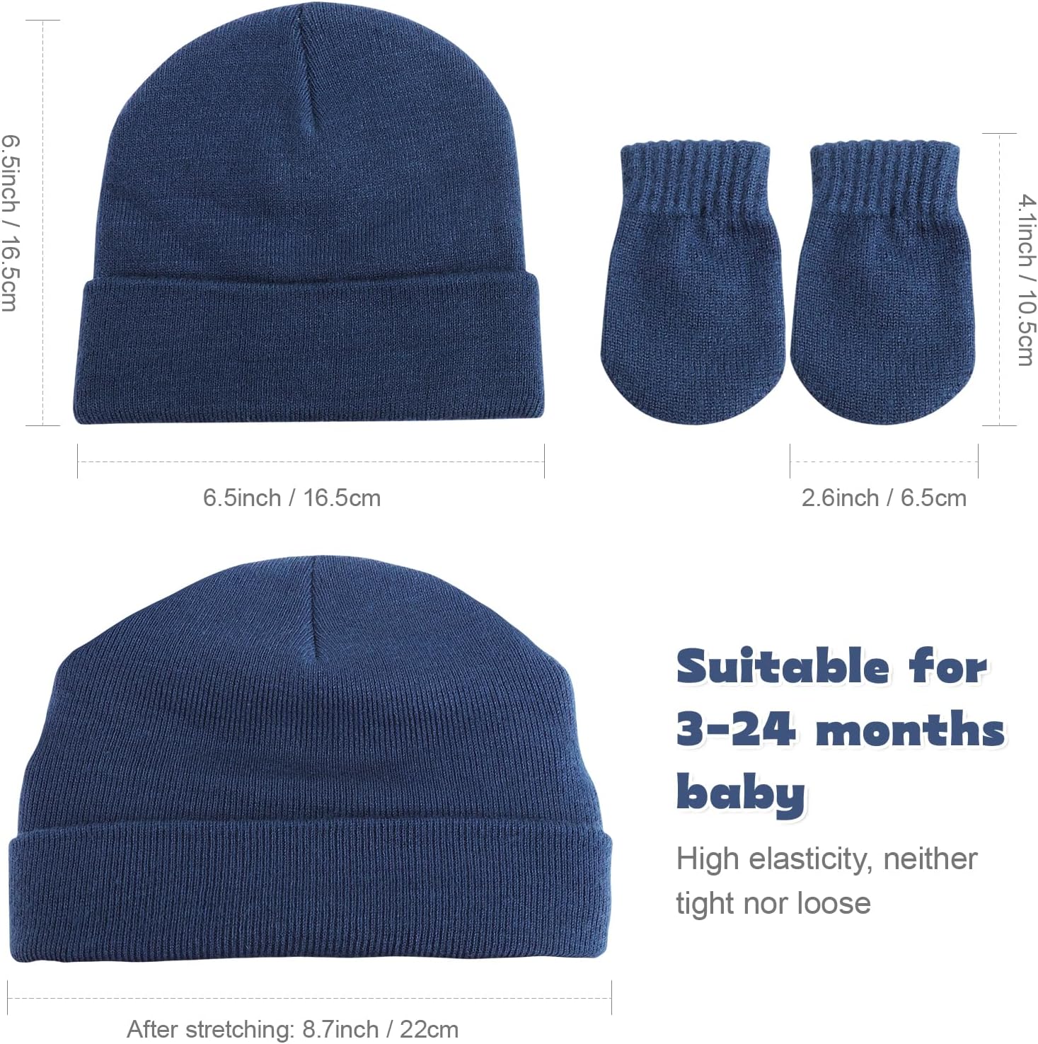 Thumbnail 1 de DRESHOW Baby Beanie Hat Mitten Set