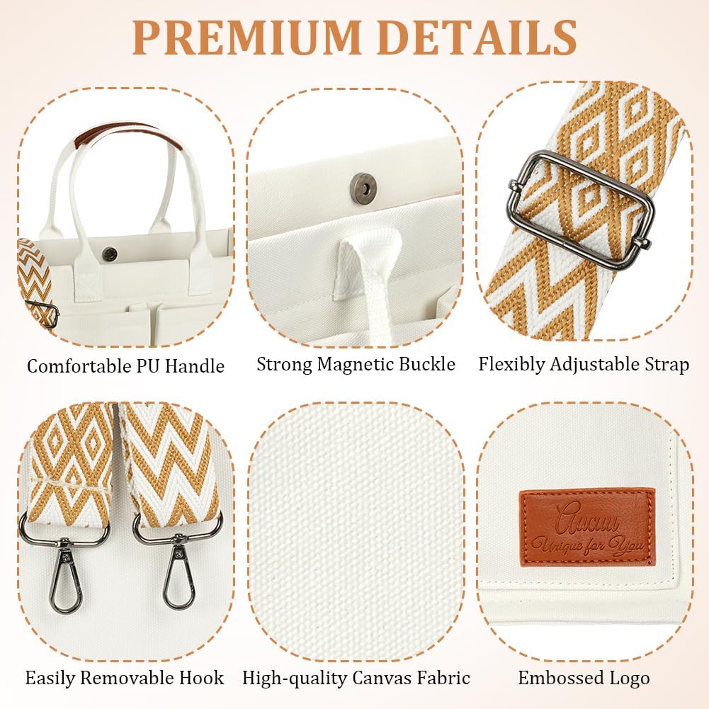 Thumbnail 6 de Aucuu Sac Fourre-Tout en Toile pour Femme – Grande Capacité avec Sangles Amovibles