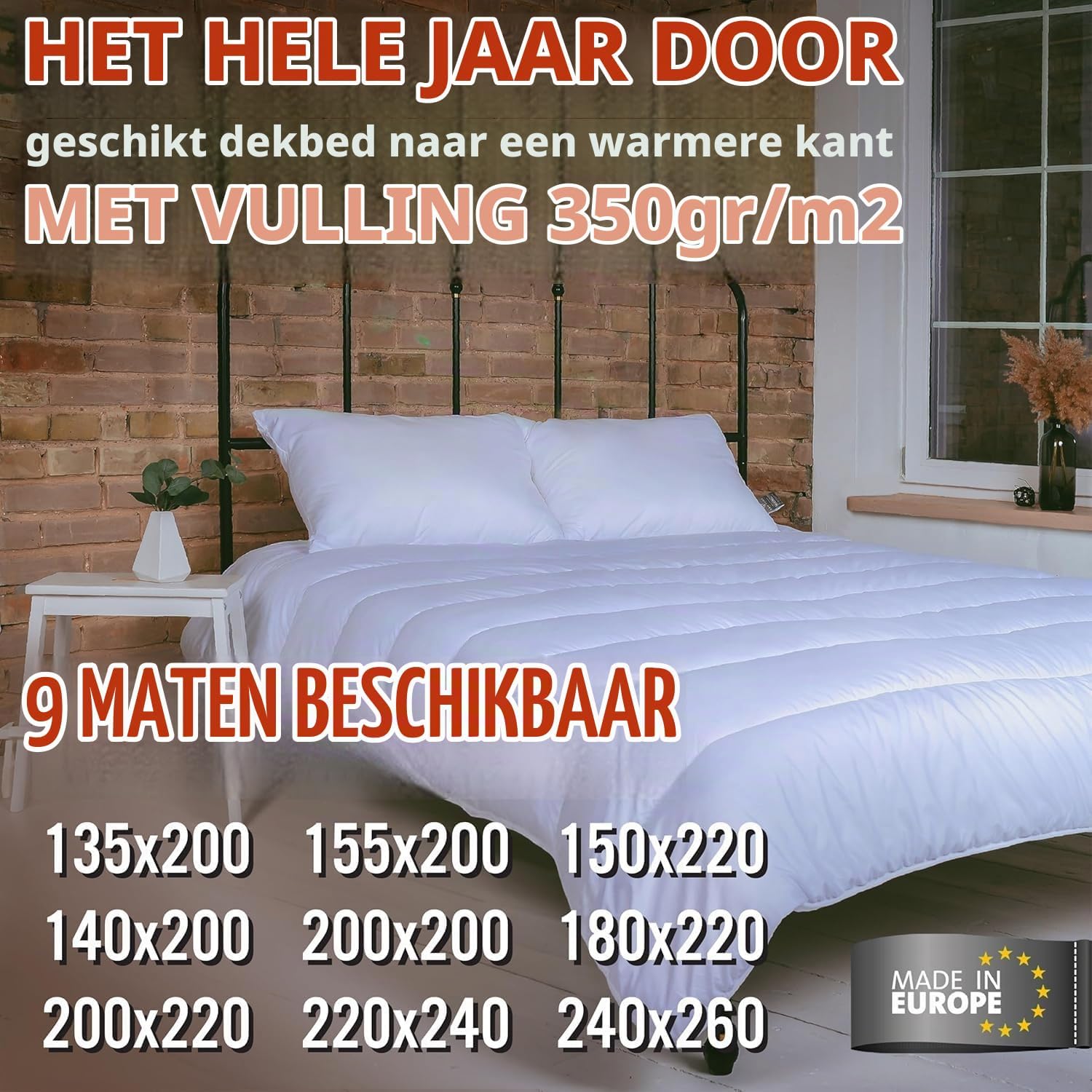 Detalle de FH FAM' HOME HOME COSINESS ANTI04593 microvezel dekbed 220x240 cm, wit