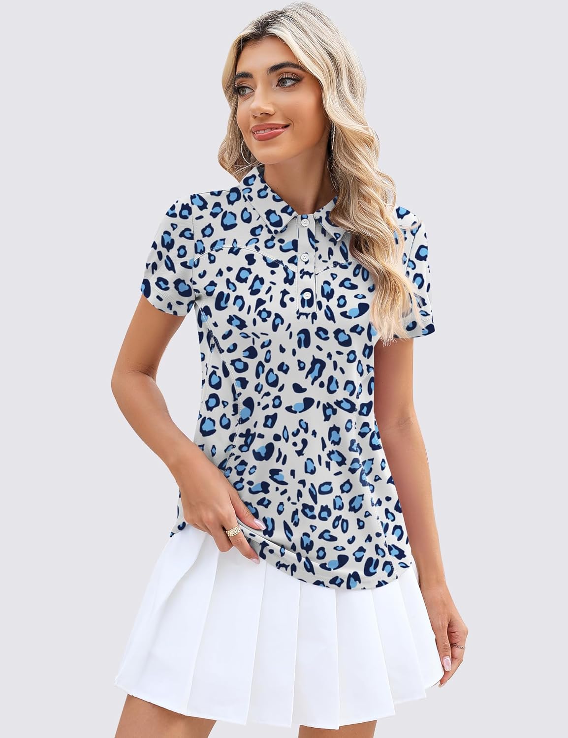 Thumbnail 5 de IECCP Women's Short Sleeve Golf Polo Shirt – Lightweight Cotton Blend, Moisture-Wicking