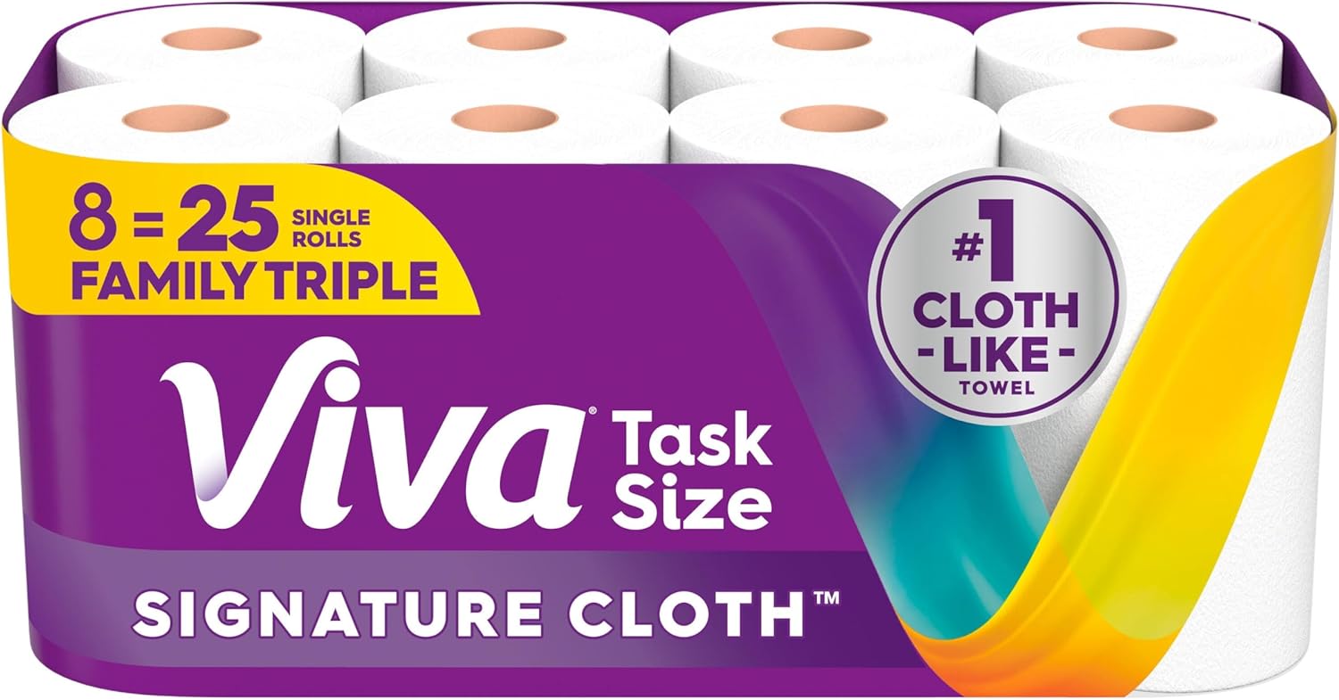 Viva Signature Cloth Paper Towels, 8 Triple Rolls