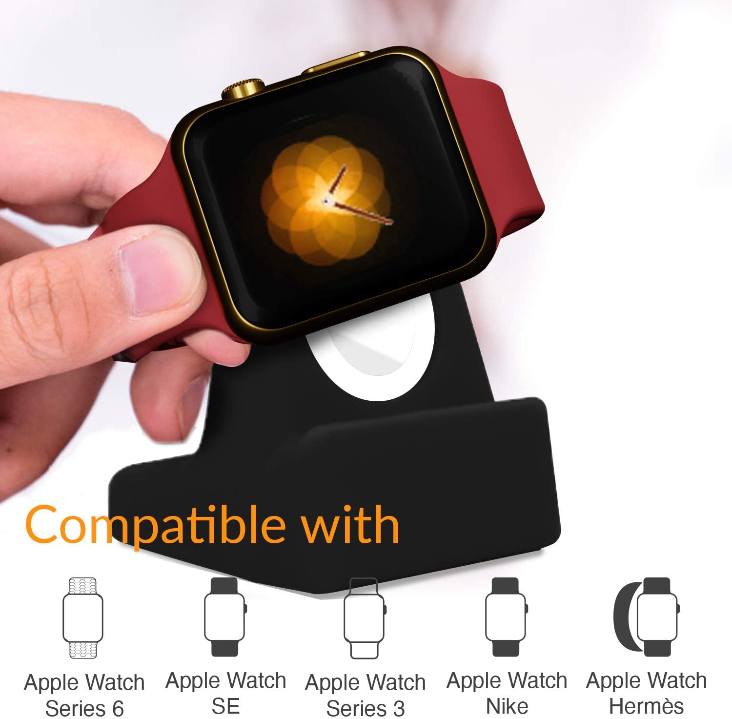 Thumbnail 1 de Orzly Elegant Apple Watch Charger Stand TPU (fits all Apple Watch sizes/bands) – gift boxed