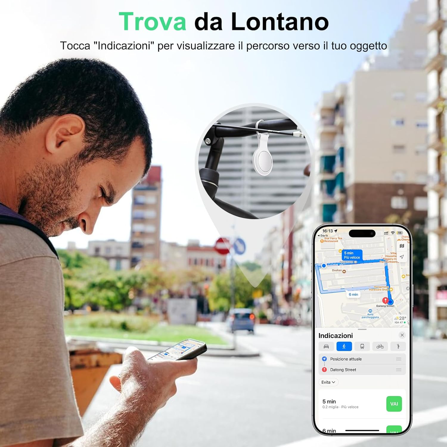 Thumbnail 3 de Bnlei Smart Air Tracker Tag per Apple Dov’è (Find My) – compatibile solo iOS, batteria CR2032 inclusa, bianco