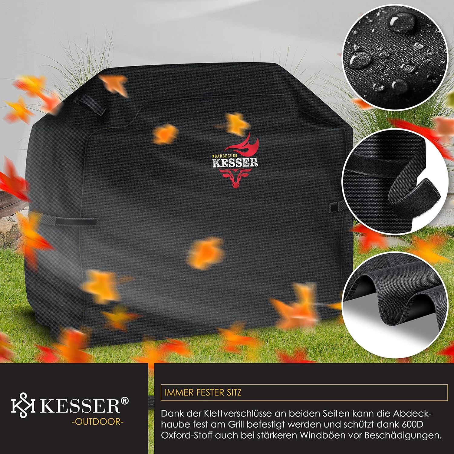 Thumbnail 4 de KESSER Grillabdeckung Wetterfest 76x66x109 cm – 600D Oxford Gewebe, wasserdicht und UV-beständig
