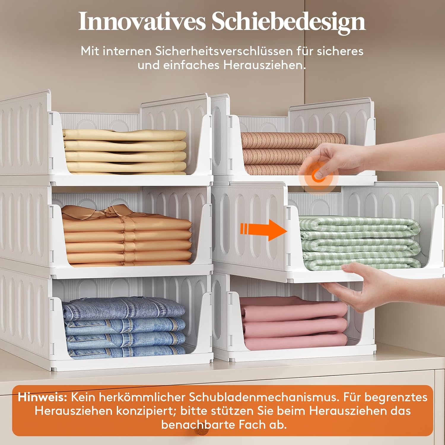 Thumbnail 1 de Lifewit 8er-Set stapelbarer Kleiderschrank-Organizer (ausziehbar) – 32 cm