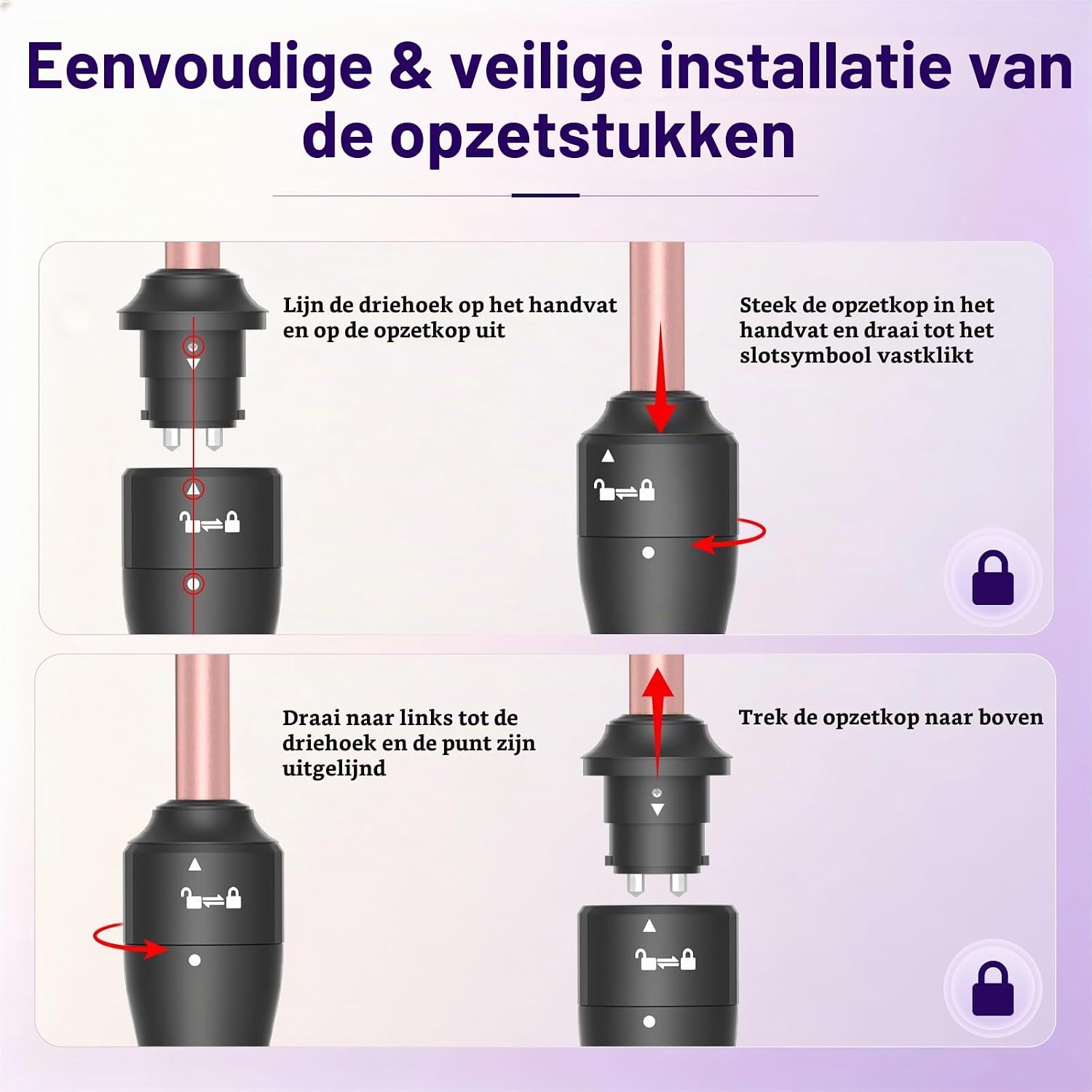 Detalle 2 de Karrong krultang 9 mm met keramische toermalijncoating en opwarming in 30 seconden